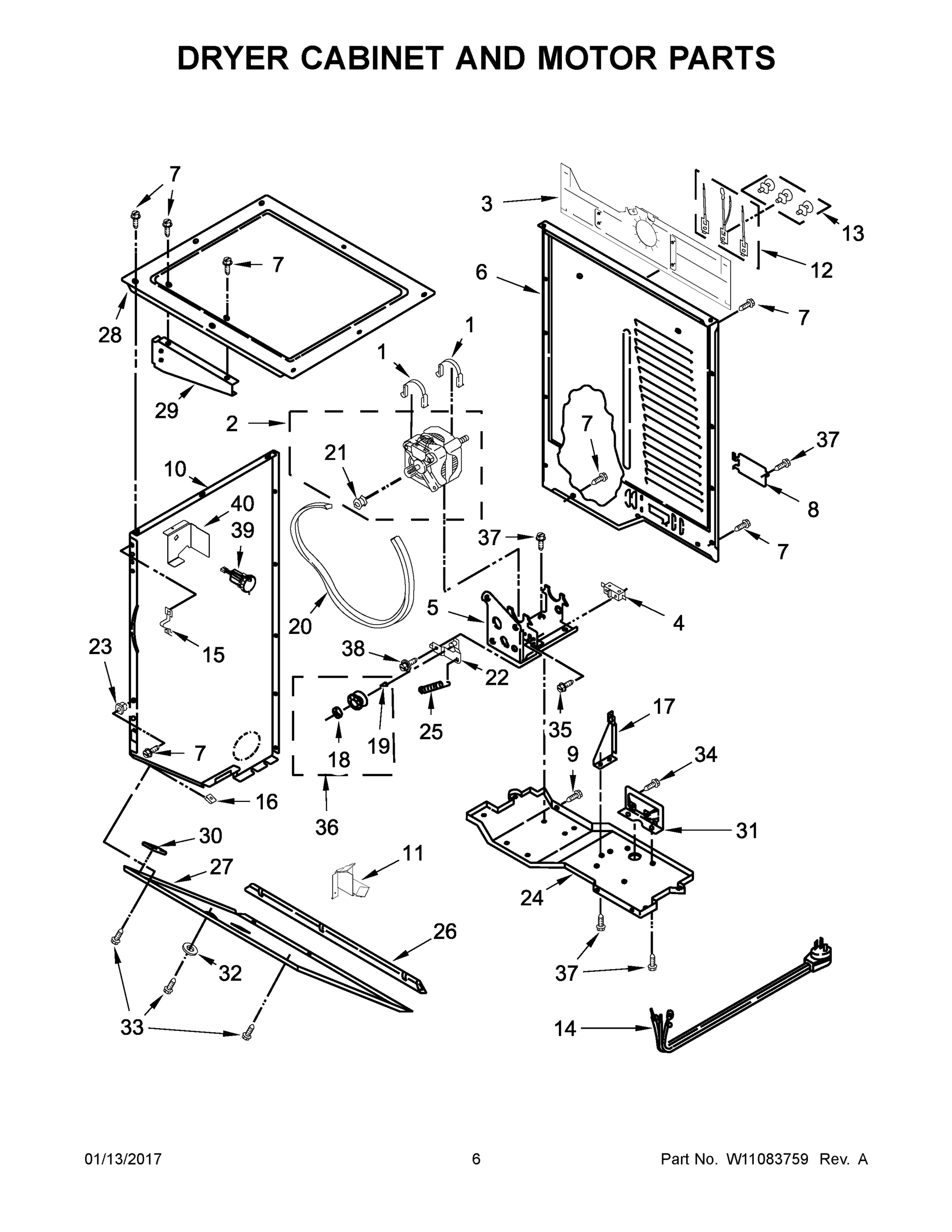 04 - DRYER CABINET AND MOTOR PARTS