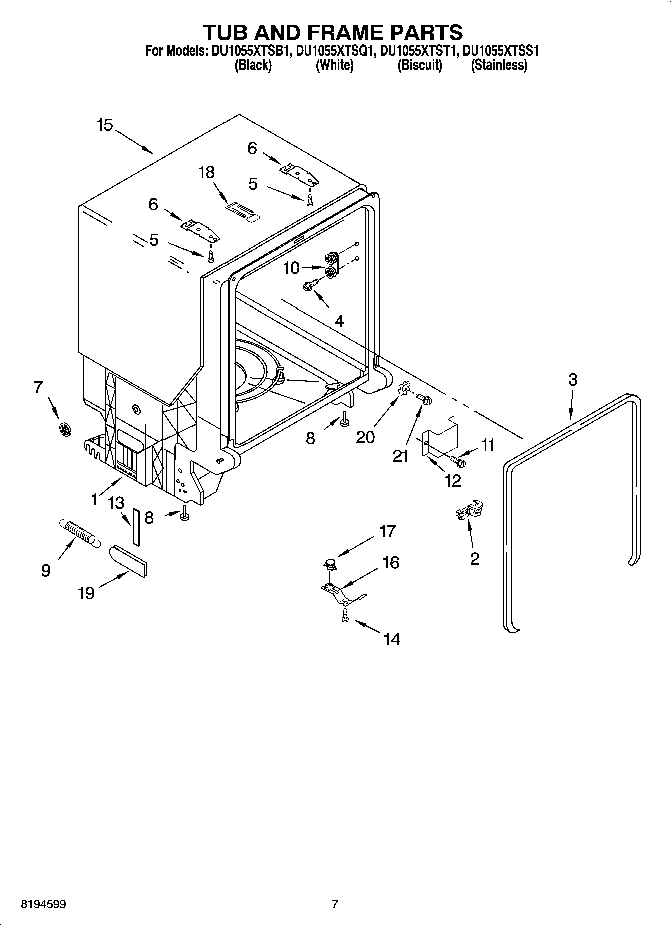 07 - TUB AND FRAME PARTS