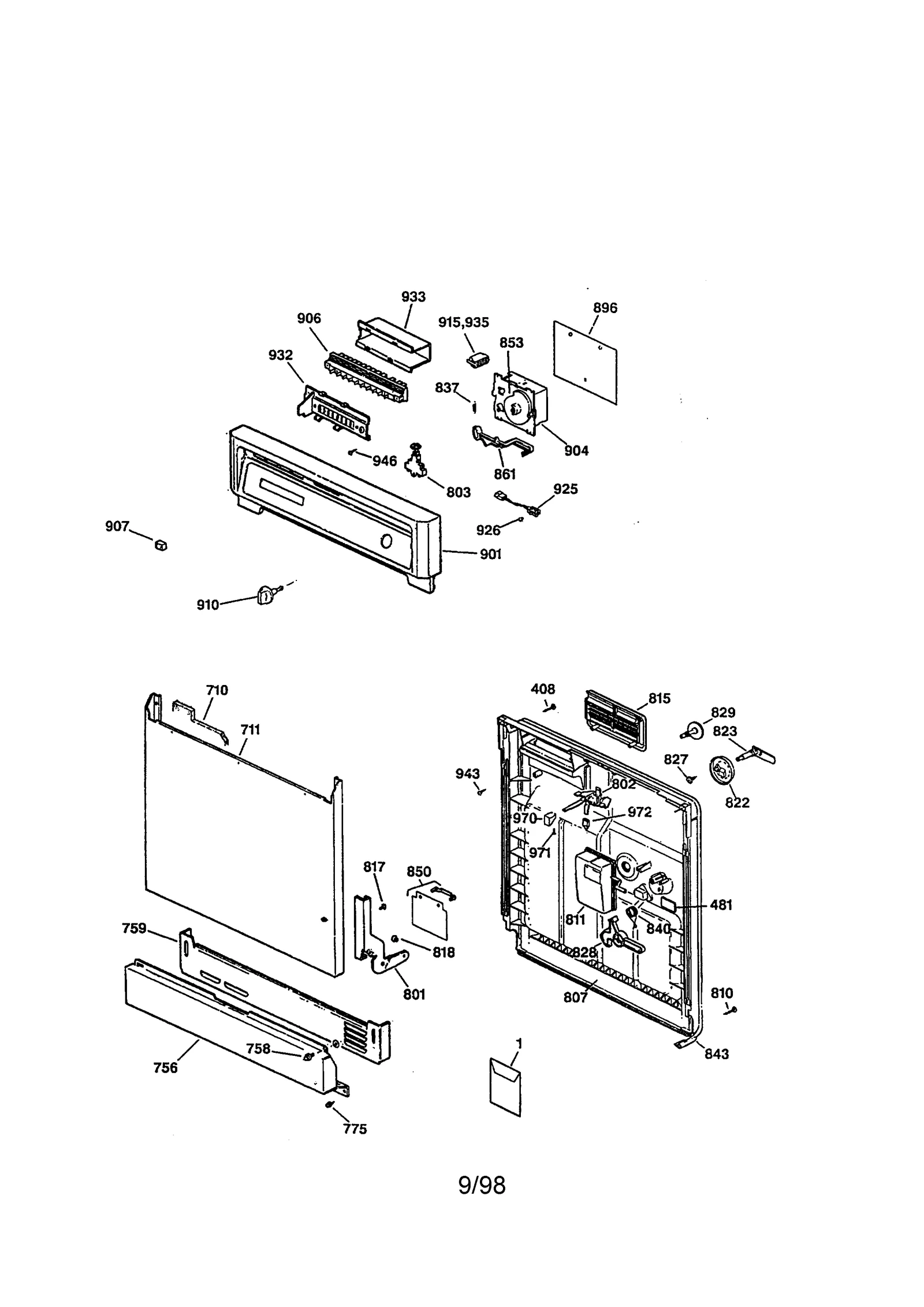 ESCUTCHEON AND DOOR ASSEMBLY