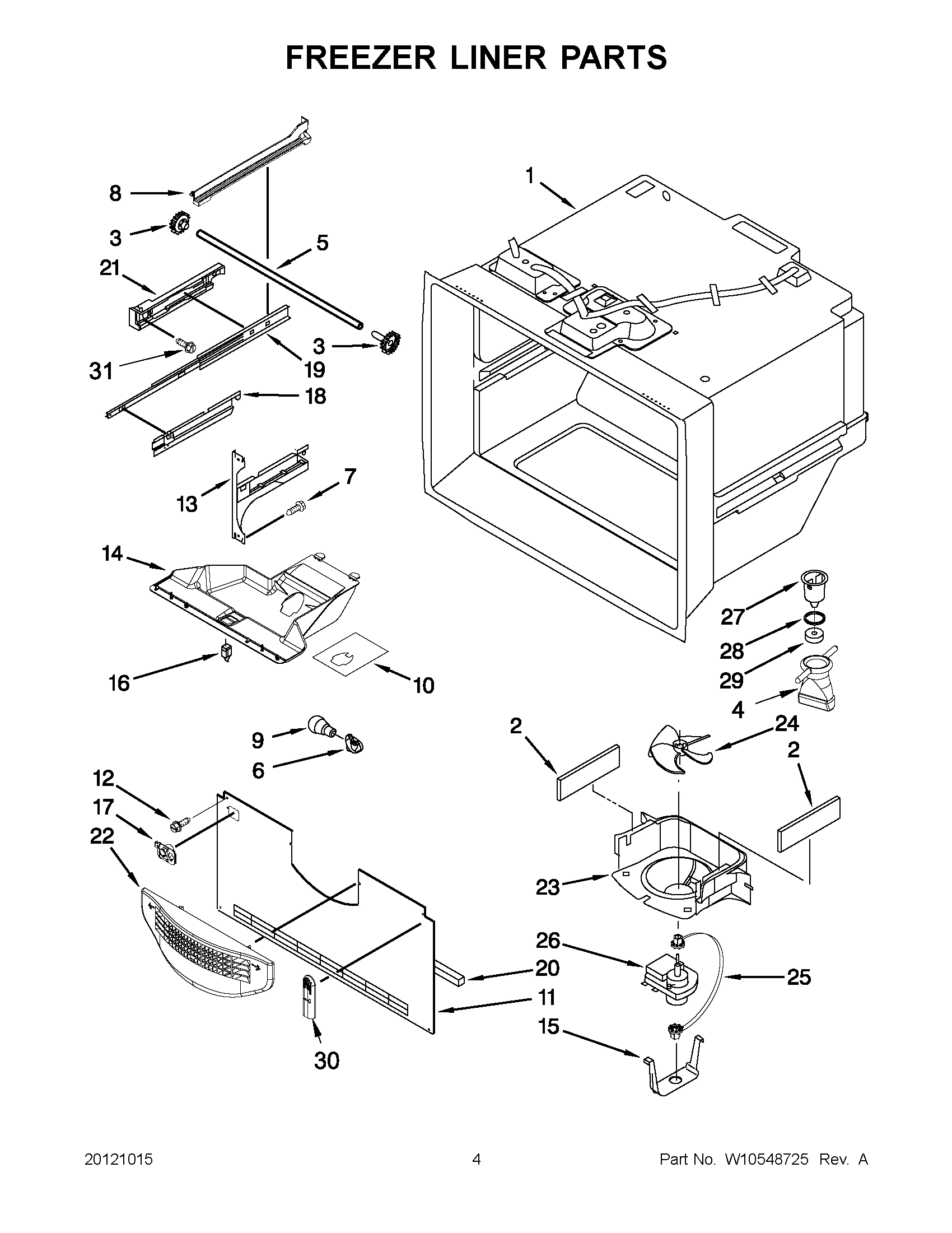 02 - FREEZER LINER PARTS