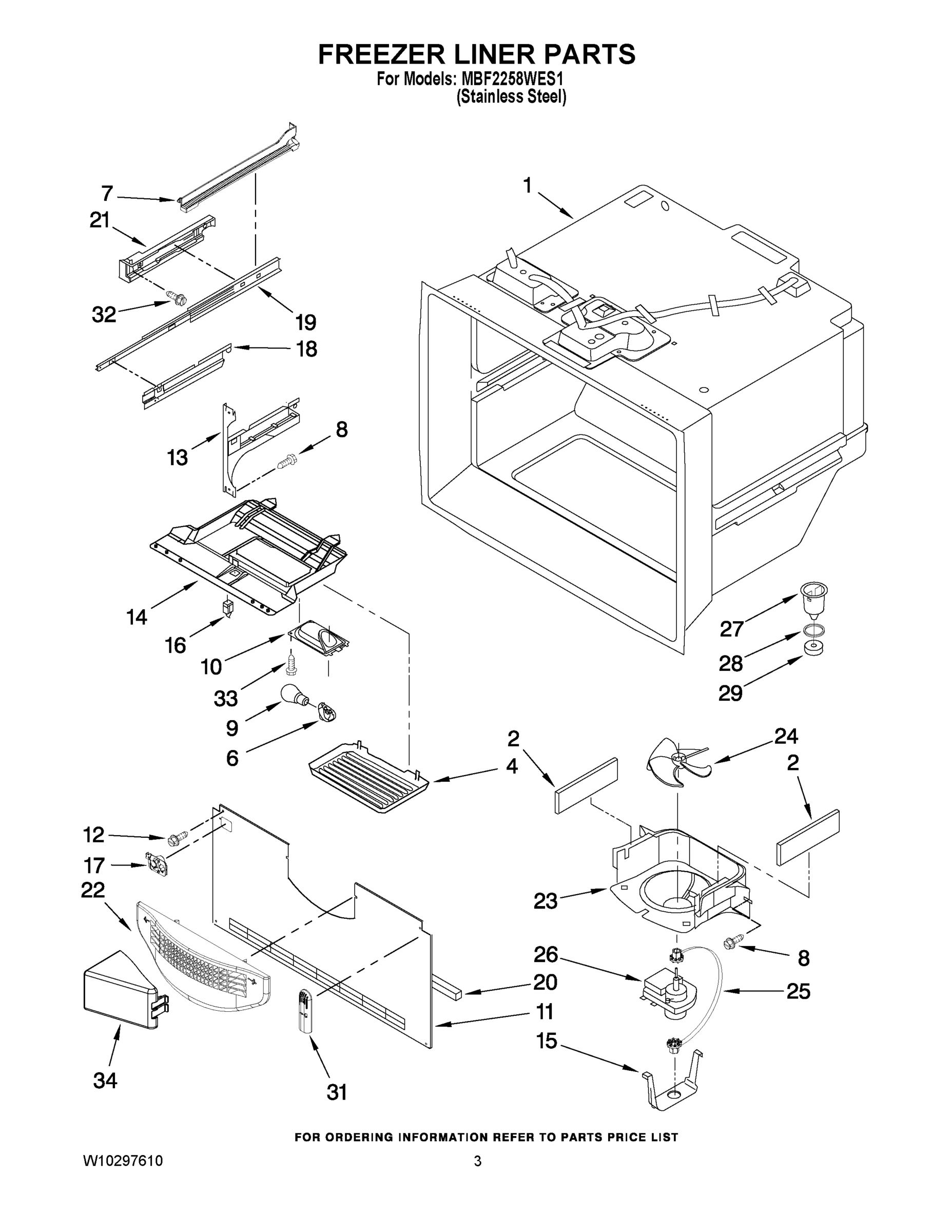 02 - FREEZER LINER PARTS