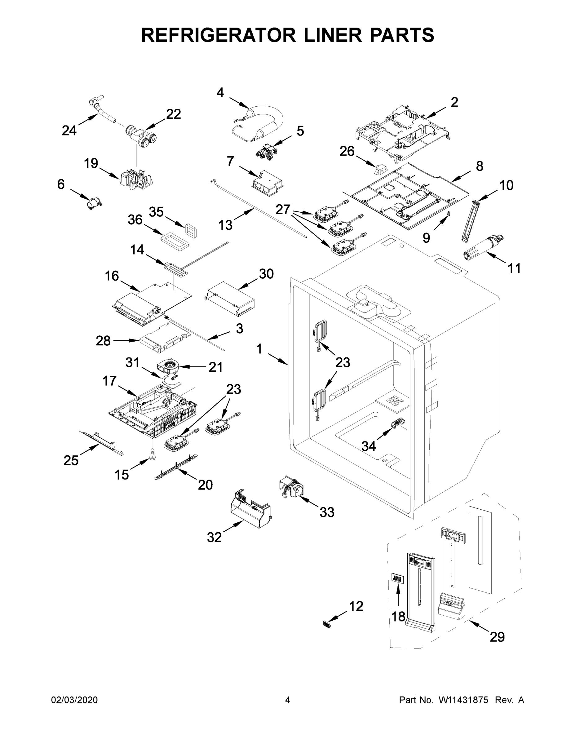 03 - REFRIGERATOR LINER PARTS