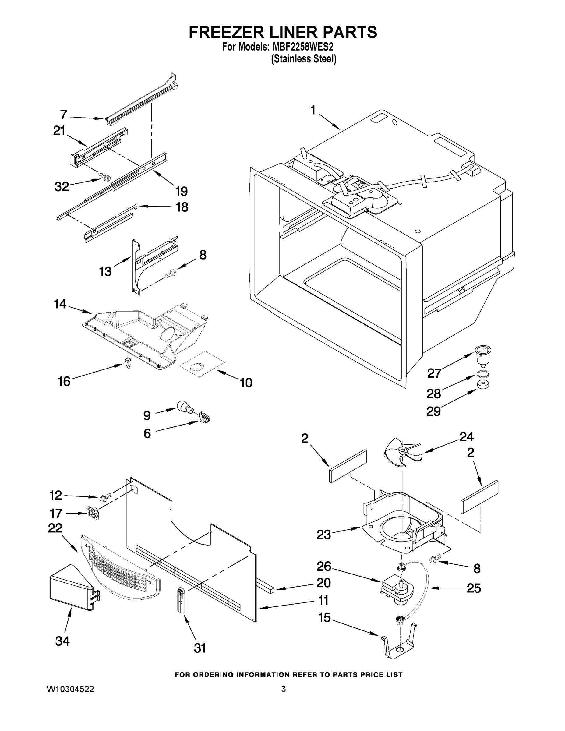 02 - FREEZER LINER PARTS