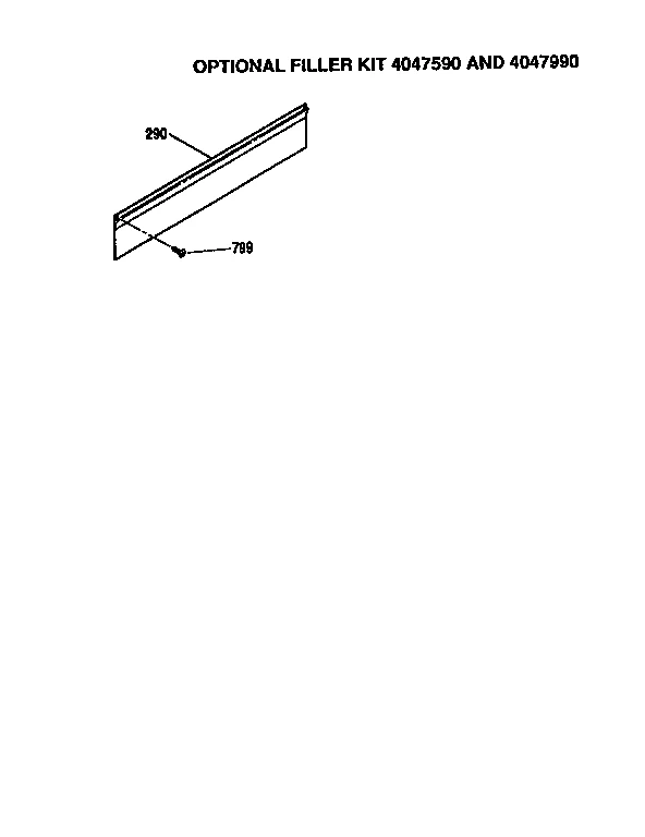 OPTIONAL FILLER KIT 4047590 AND 4047990