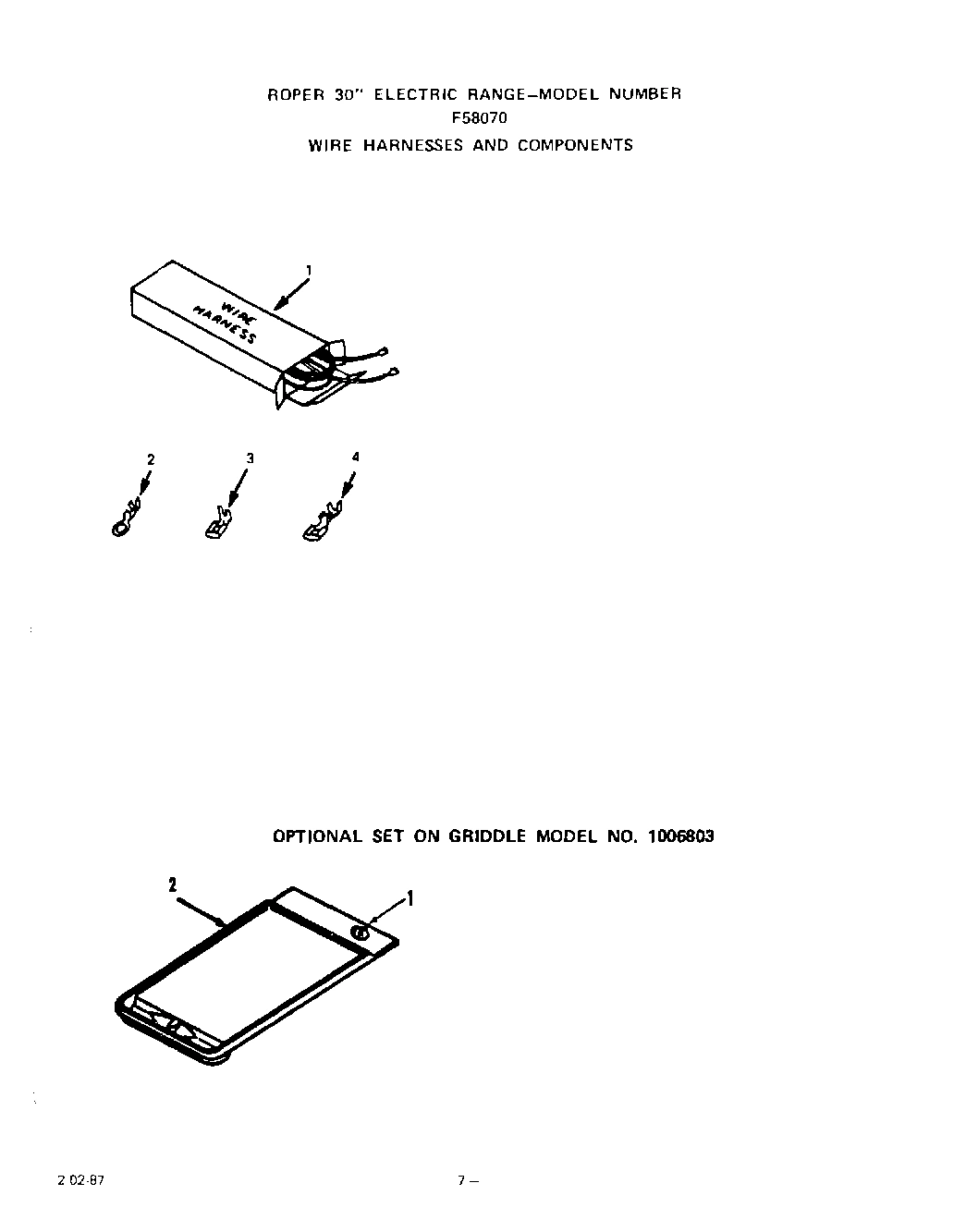 06 - WIRE HARNESSES , GRIDDLE