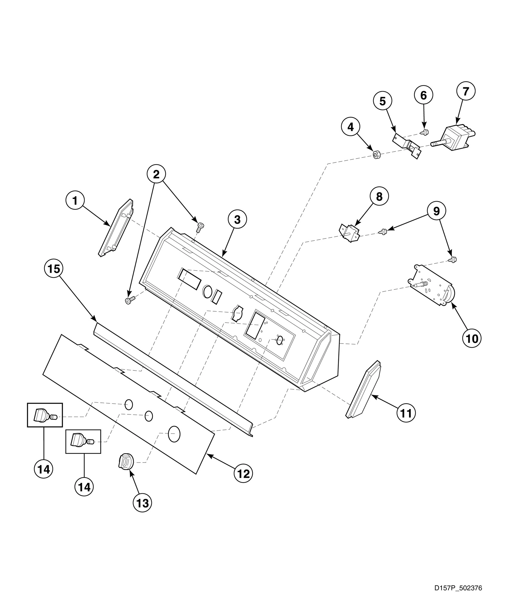 Graphic Panel, Control Hood and Controls - 3 Cycle Timer
