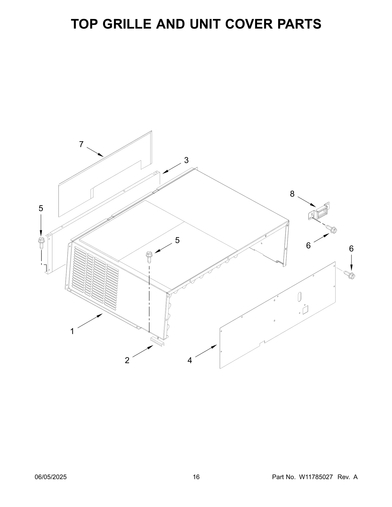 TOP GRILLE AND UNIT COVER PARTS