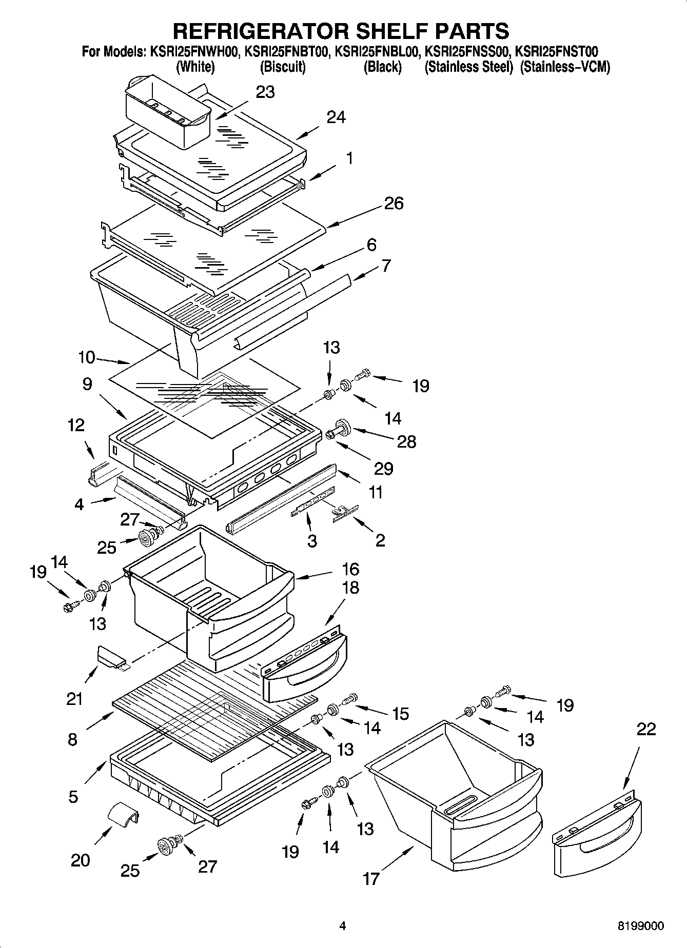 03 - REFRIGERATOR SHELF PARTS