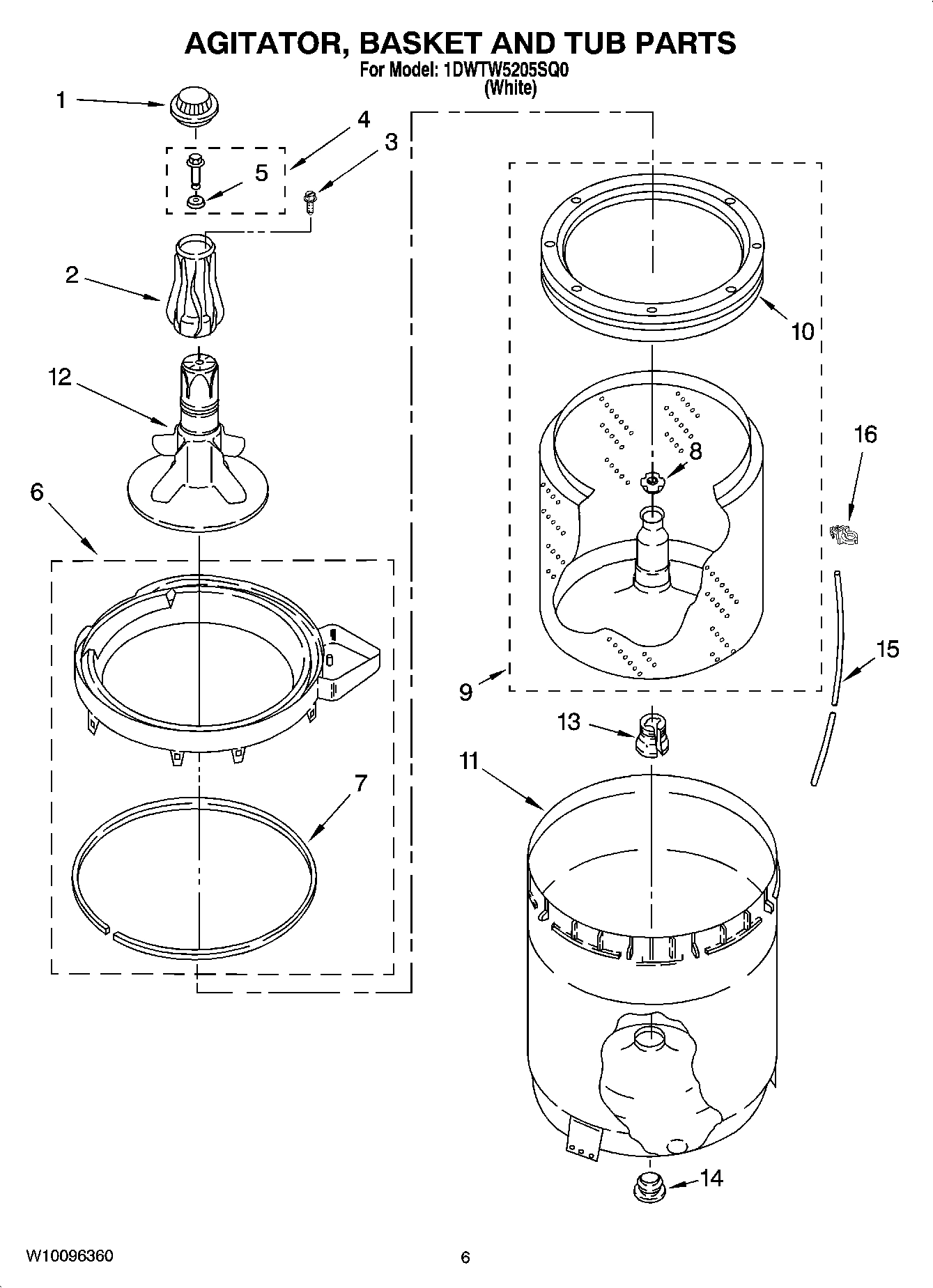 03 - AGITATOR, BASKET AND TUB PARTS