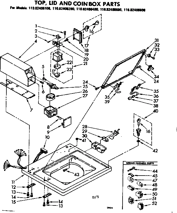 TOP AND COIN BOX PARTS