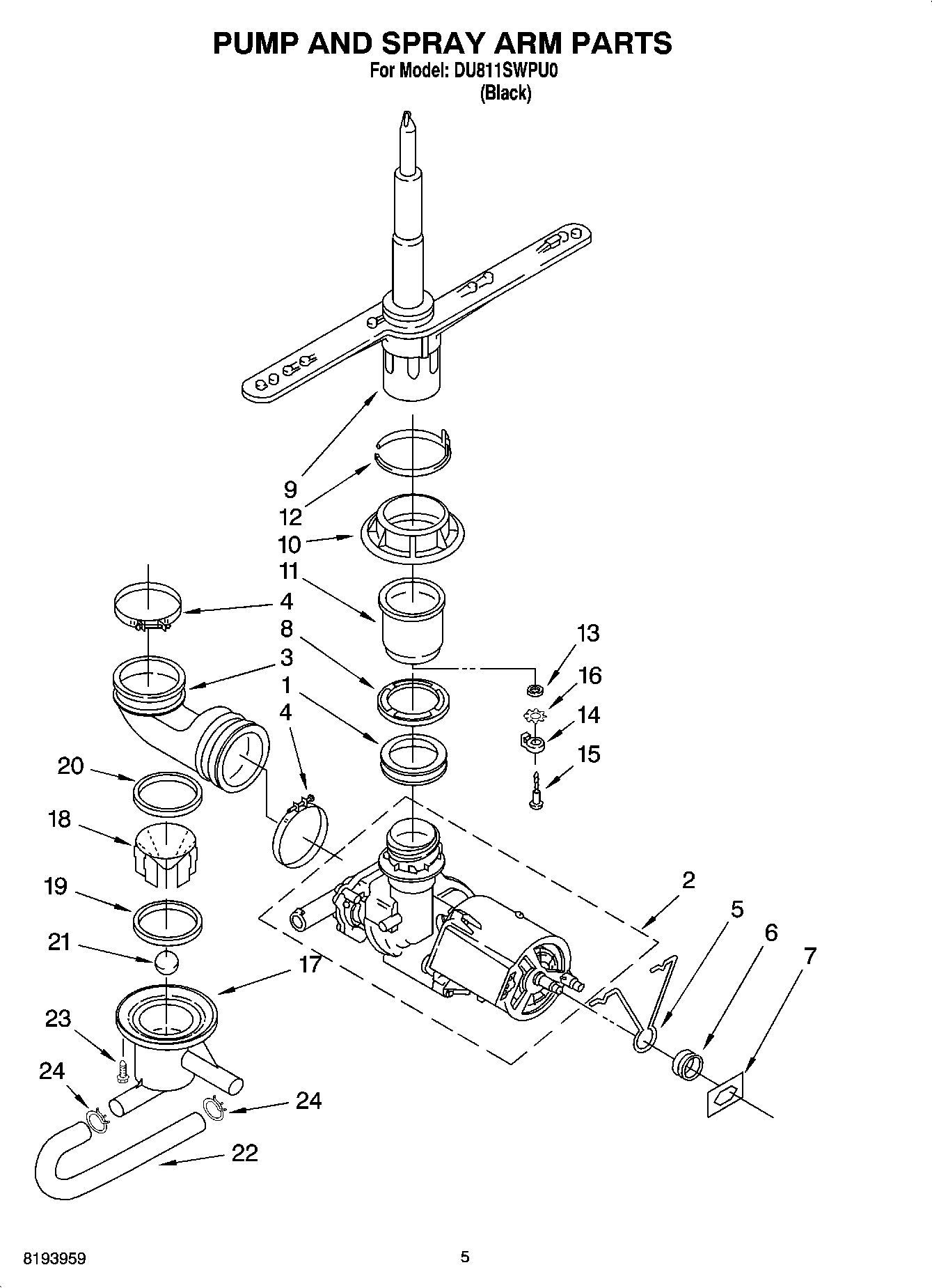 04 - PUMP AND SPRAY ARM PARTS