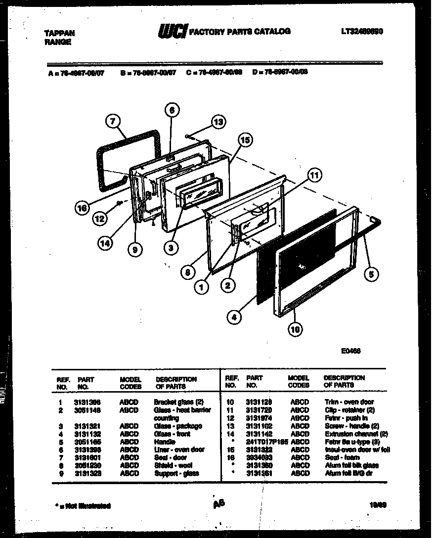 04 - LOWER OVEN DOOR PARTS