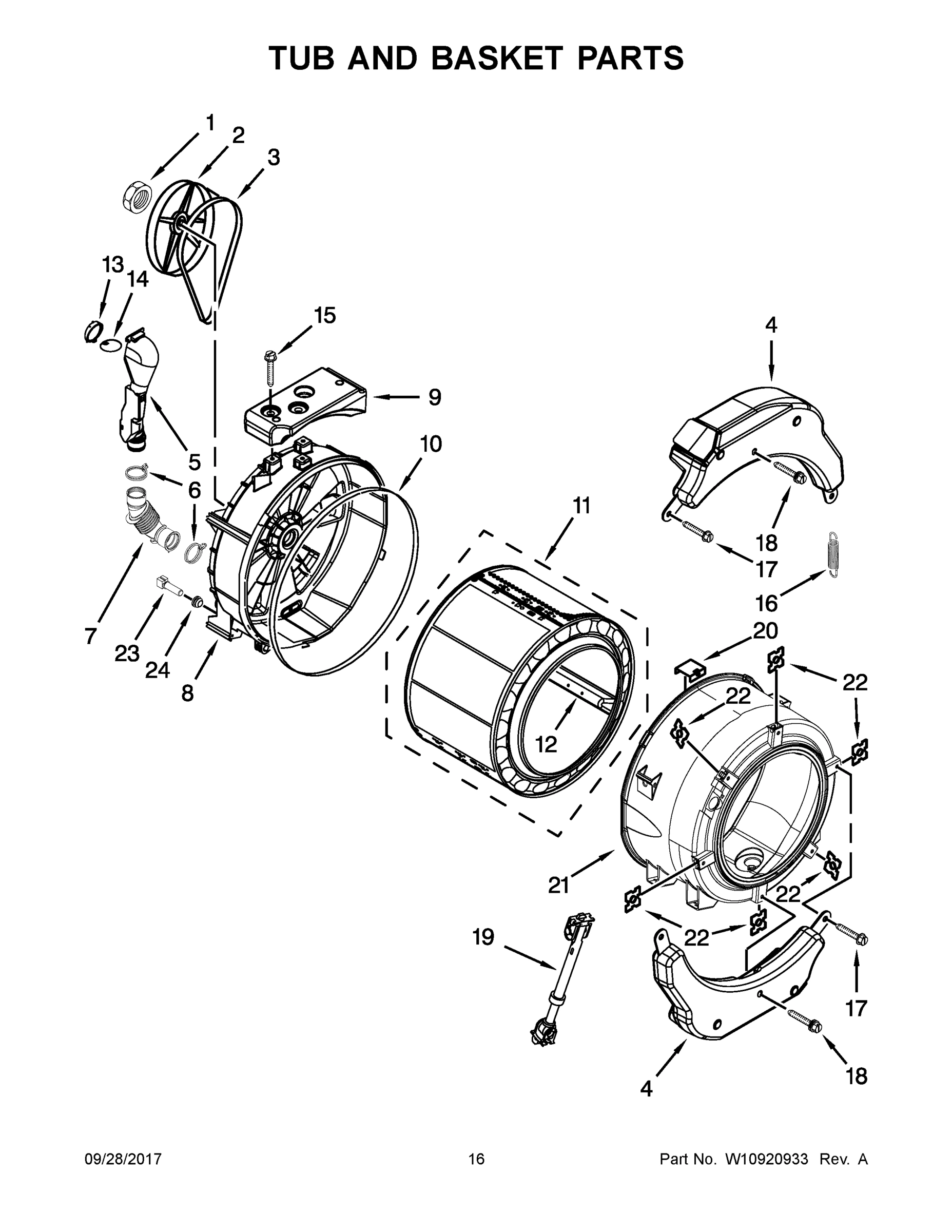 09 - TUB AND BASKET PARTS