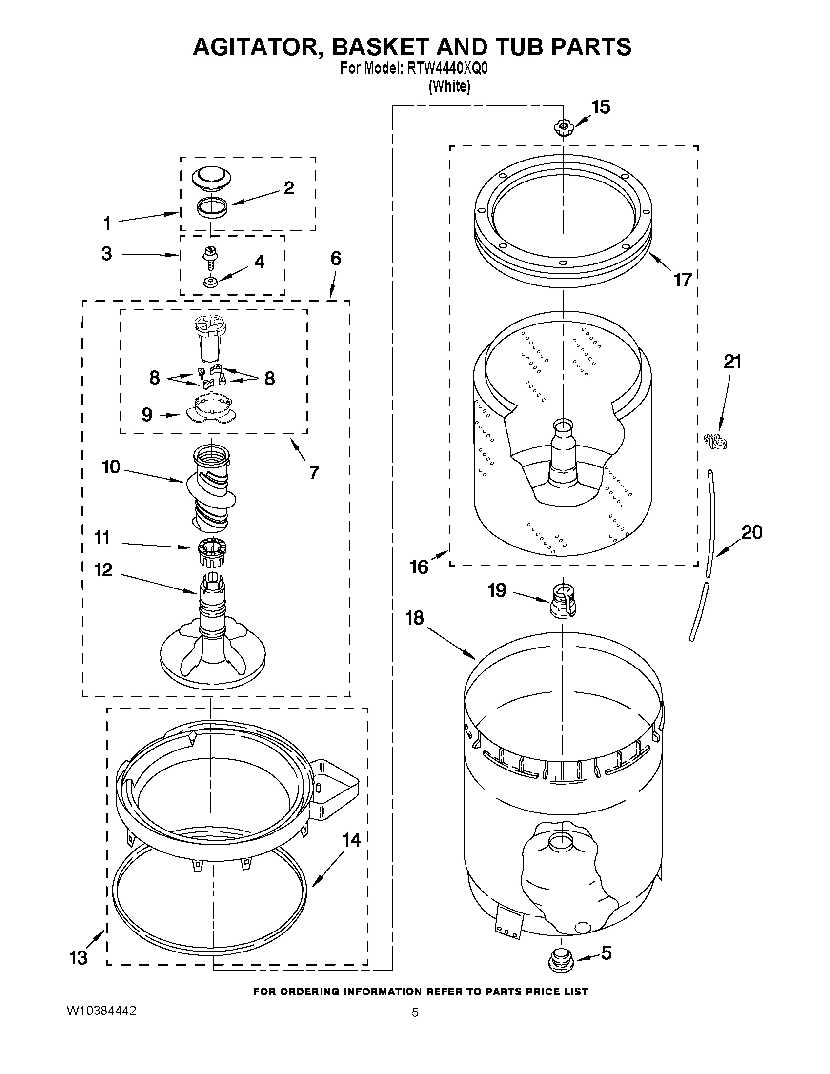 03 - AGITATOR, BASKET AND TUB PARTS