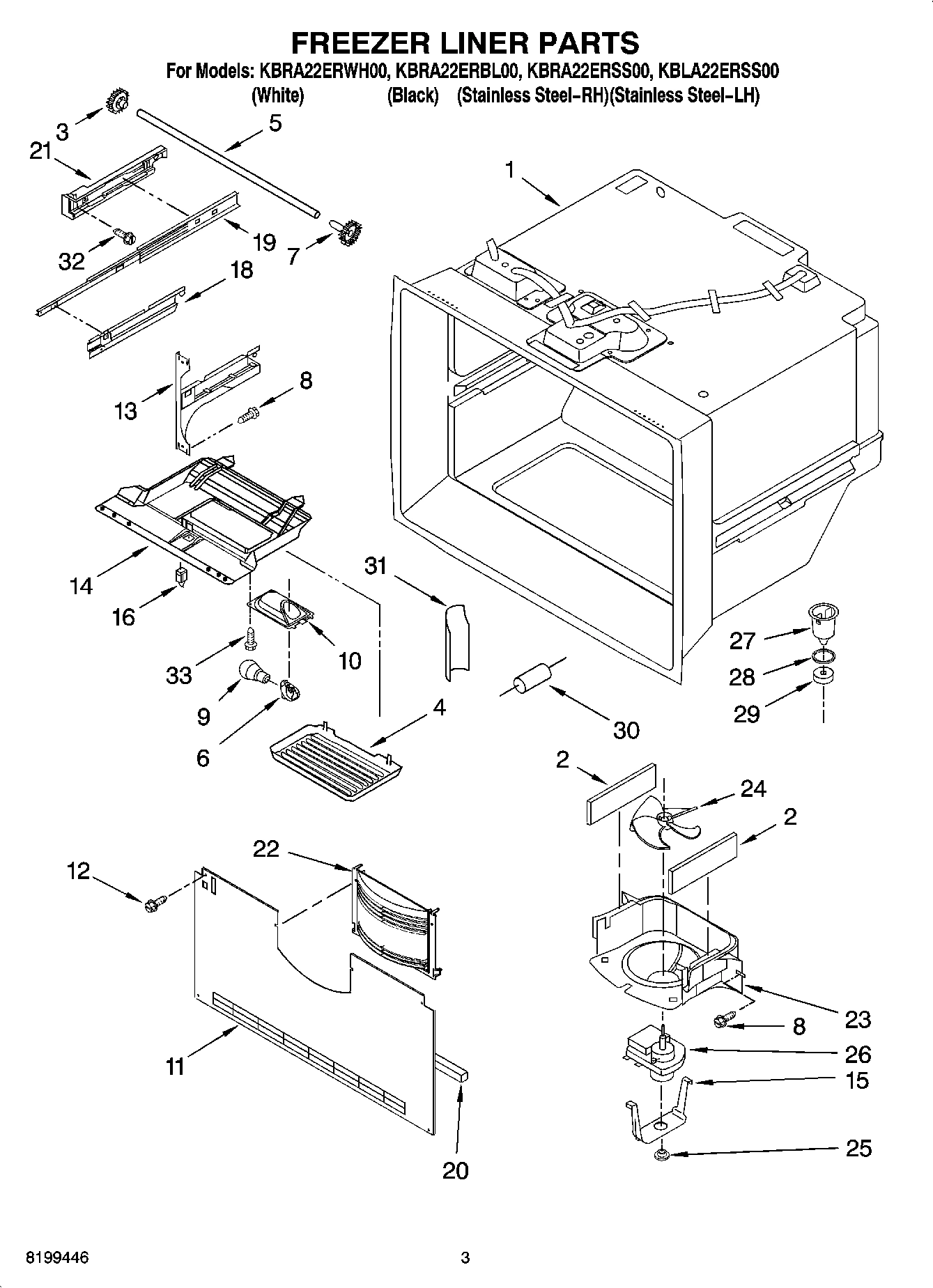 02 - FREEZER LINER PARTS