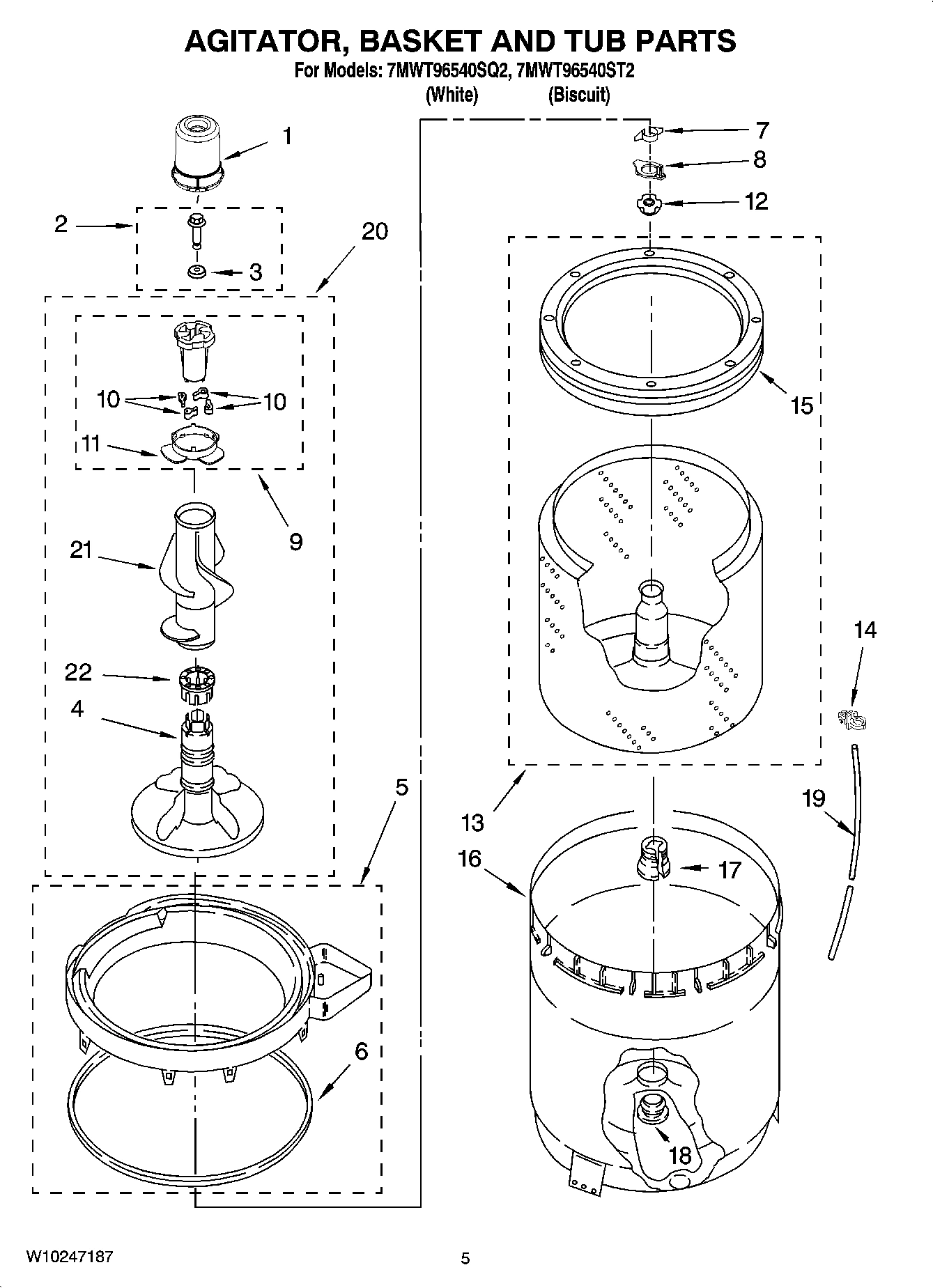 03 - AGITATOR, BASKET AND TUB PARTS