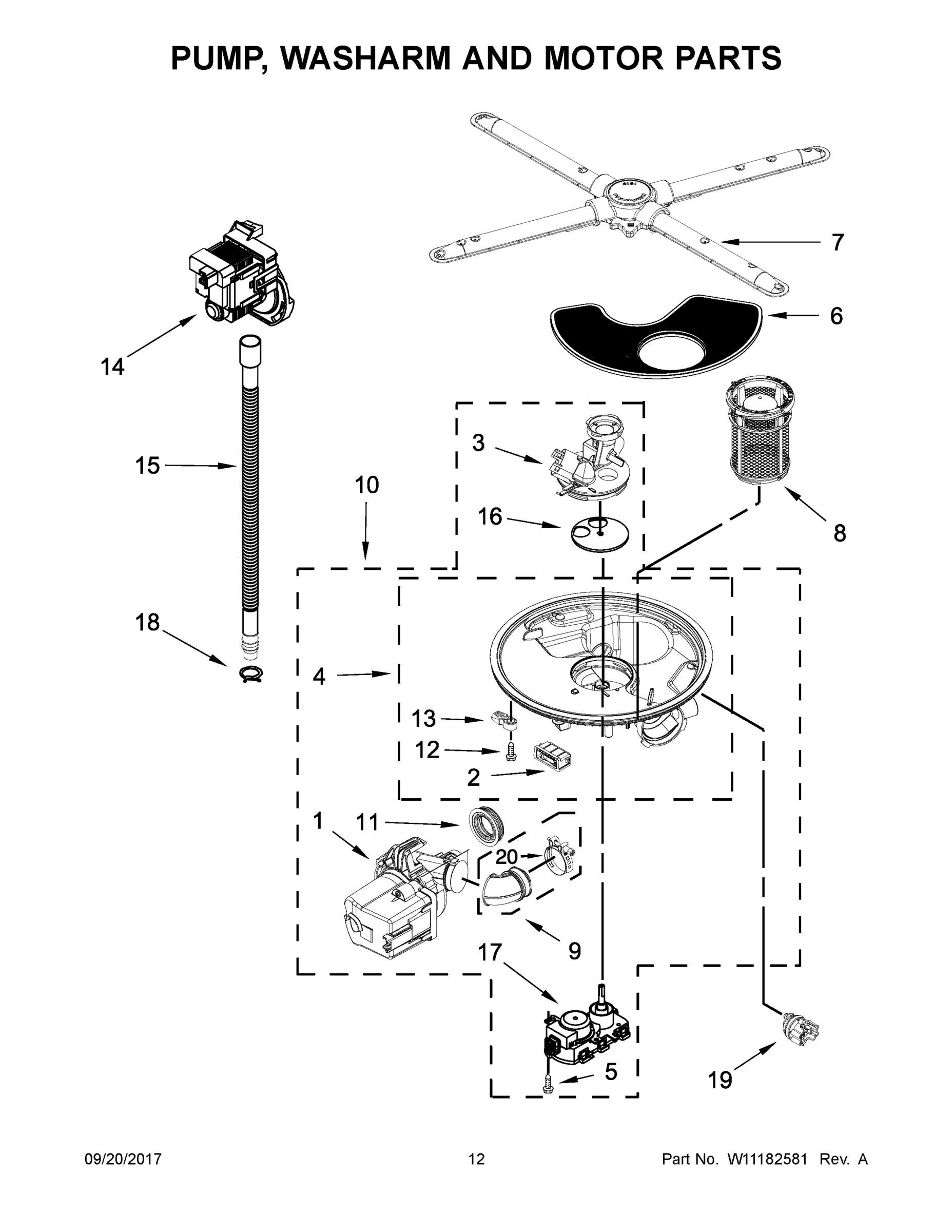 07 - PUMP, WASHARM AND MOTOR PARTS