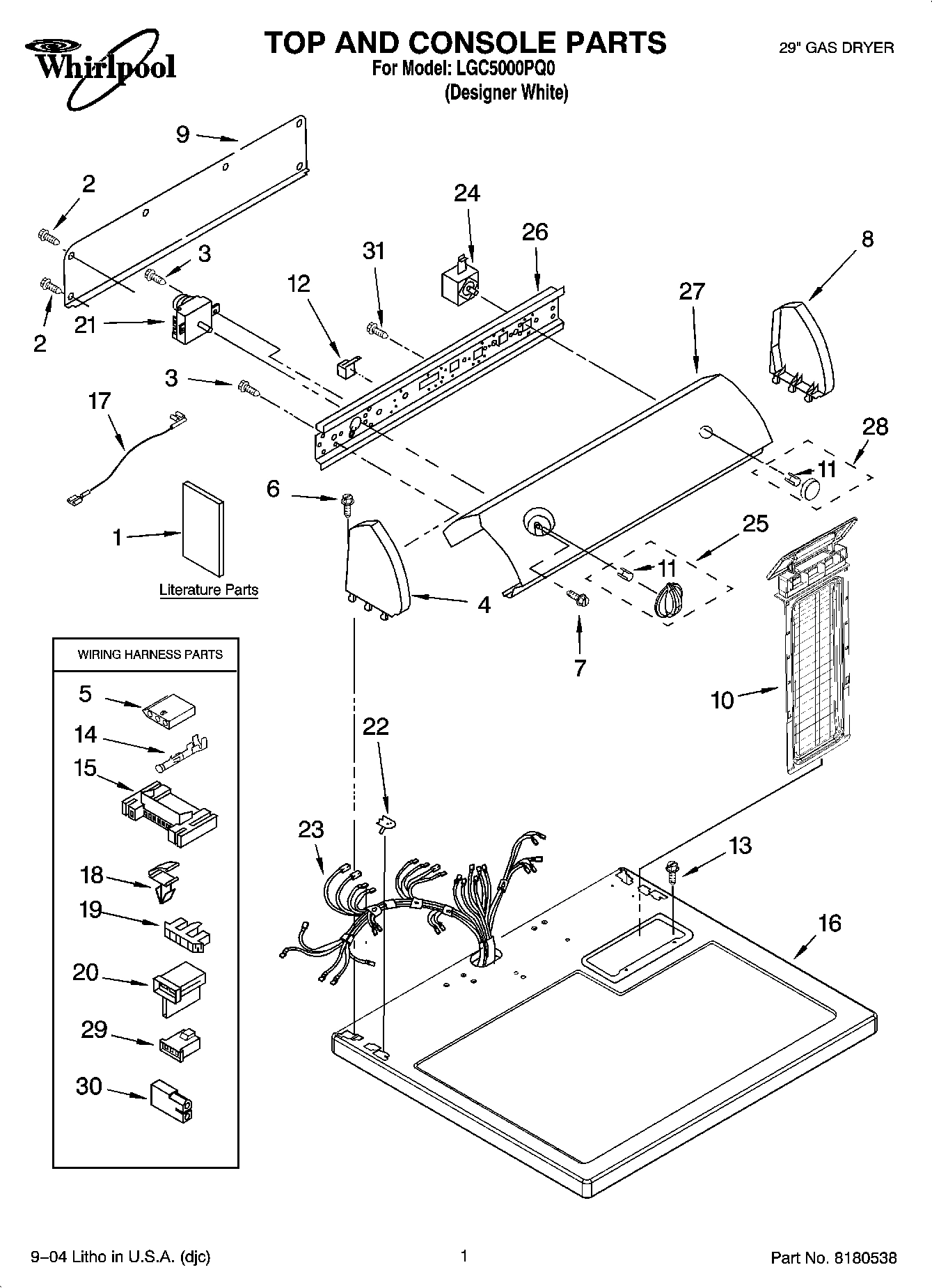 01 - TOP AND CONSOLE PARTS