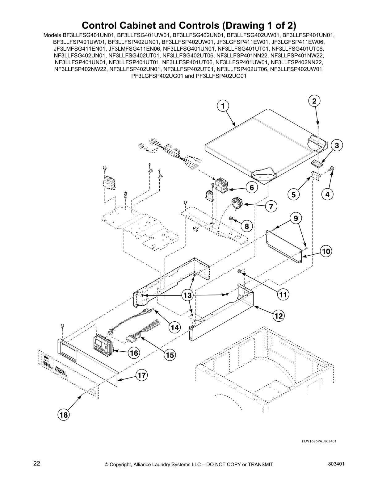 Control Cabinet and Controls (Drawing 1 of 2)