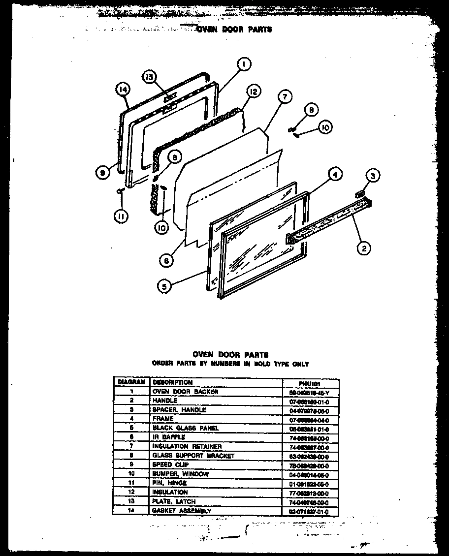 05 - OVEN DOOR PARTS