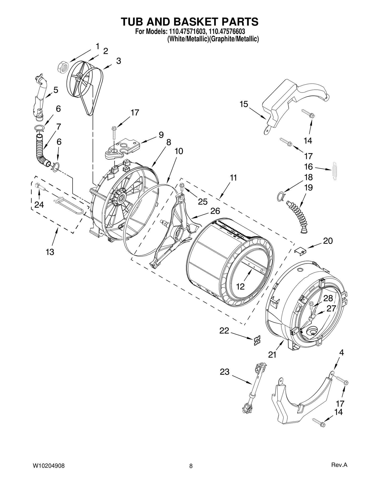 TUB AND BASKET PARTS