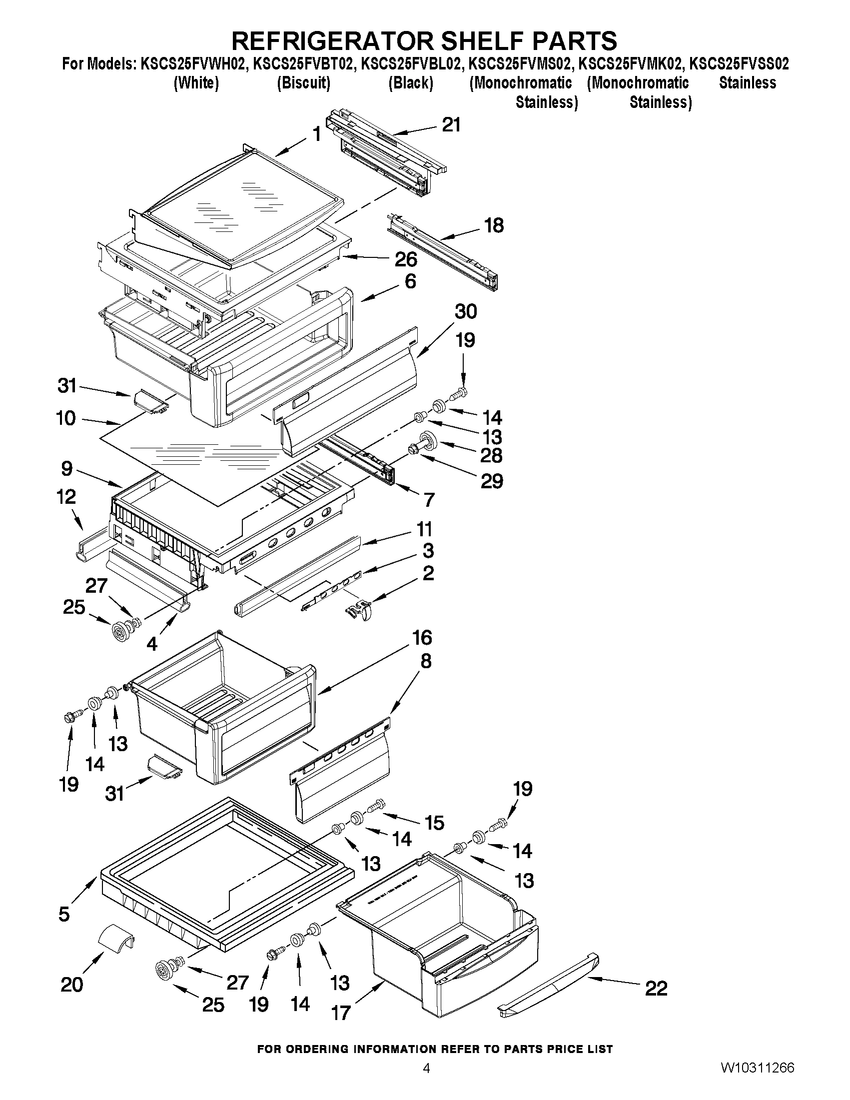 03 - REFRIGERATOR SHELF PARTS