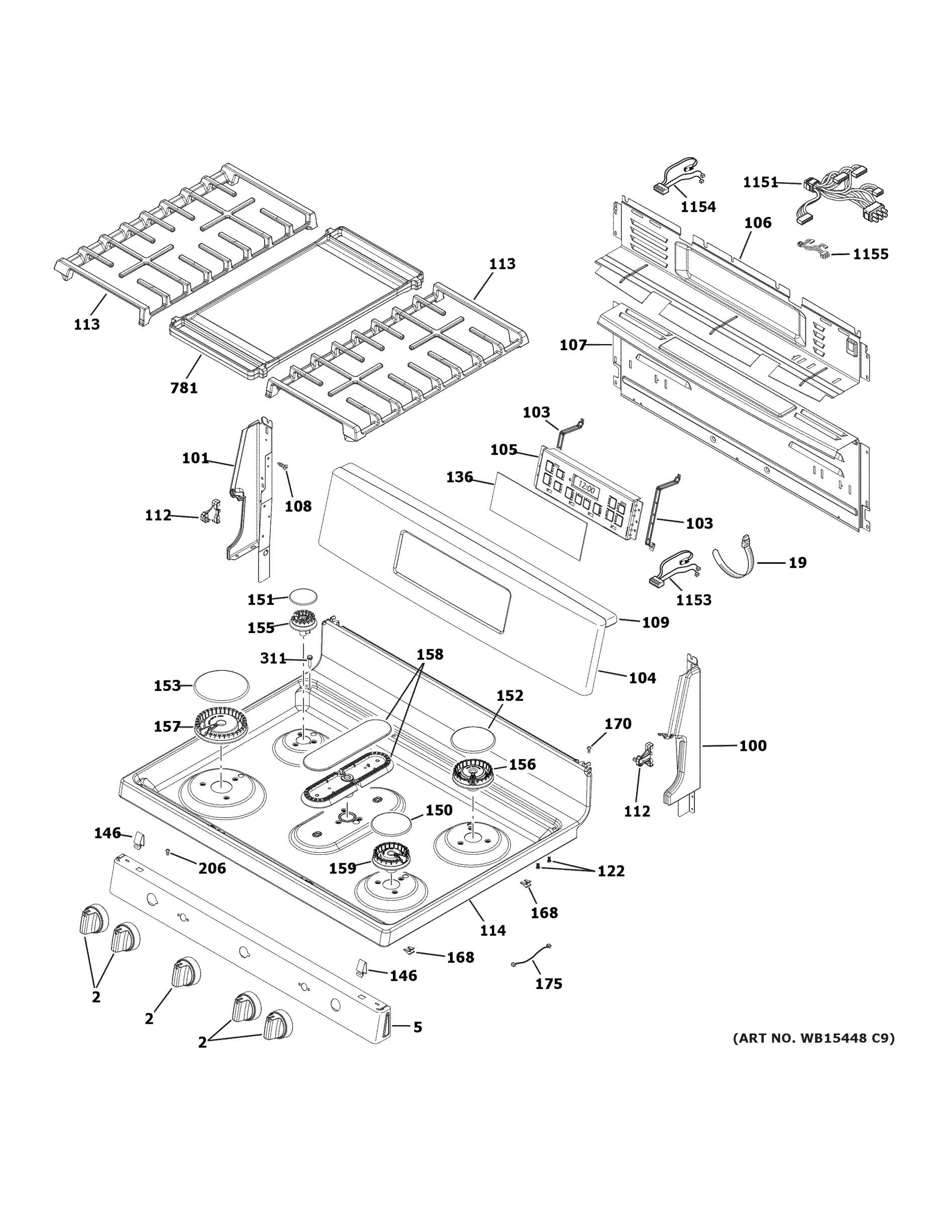 CONTROL PANEL & COOKTOP