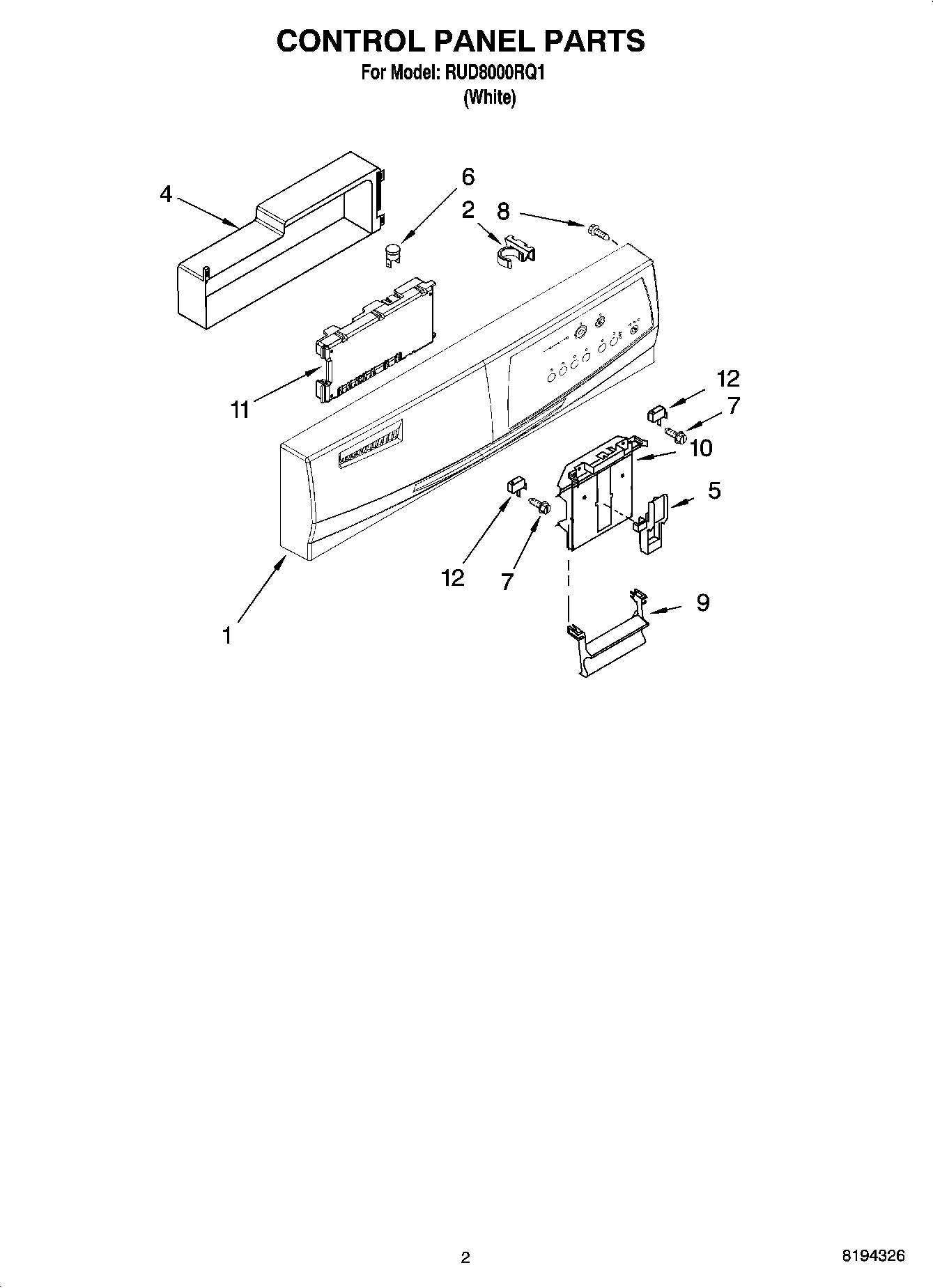 02 - CONTROL PANEL PARTS