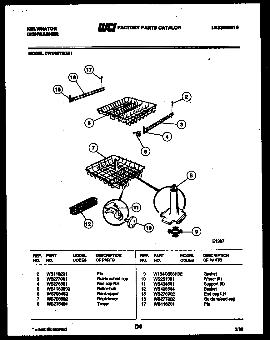 08 - RACK AND INNER TUB PARTS
