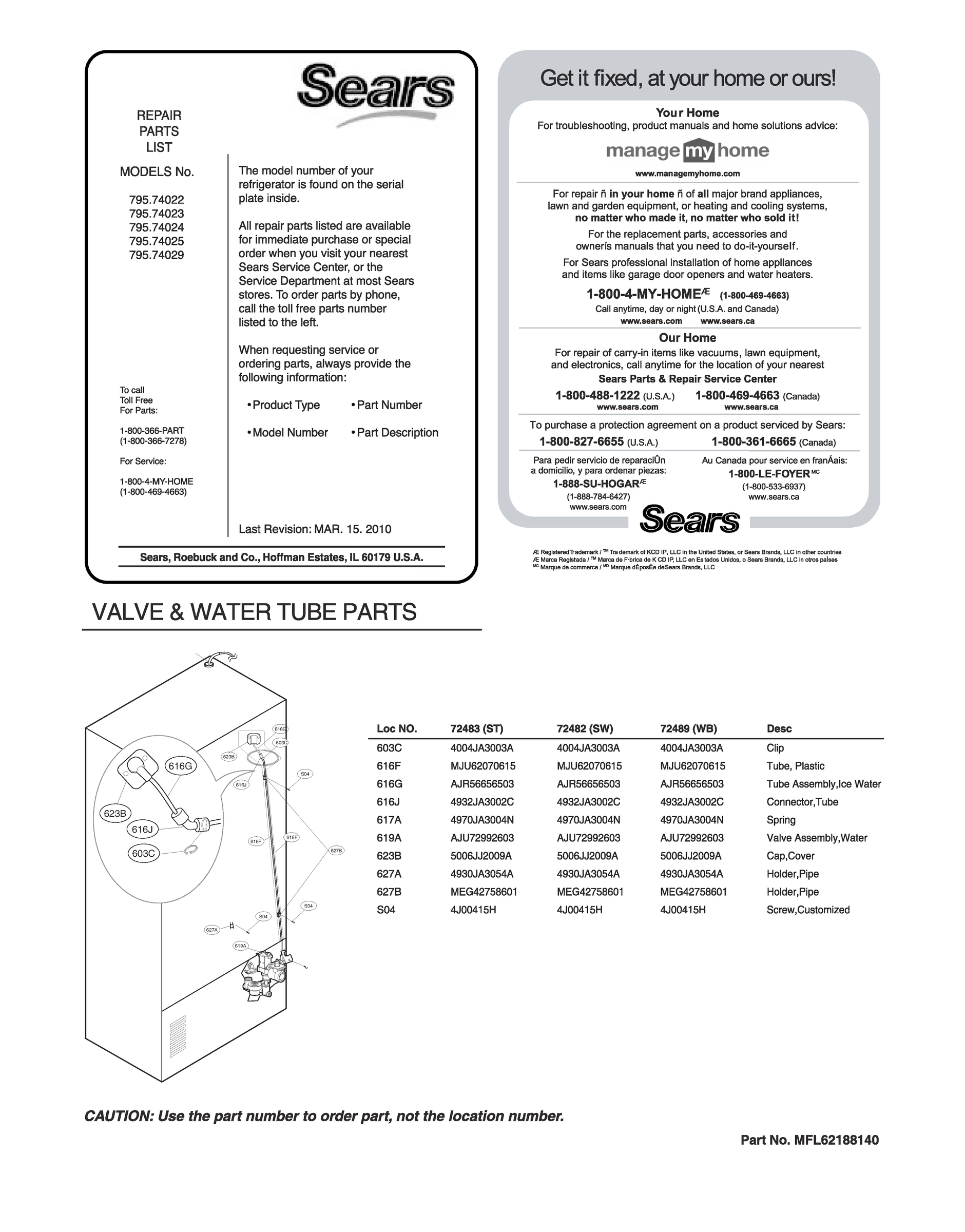 VALVE & WATER TUBE PARTS