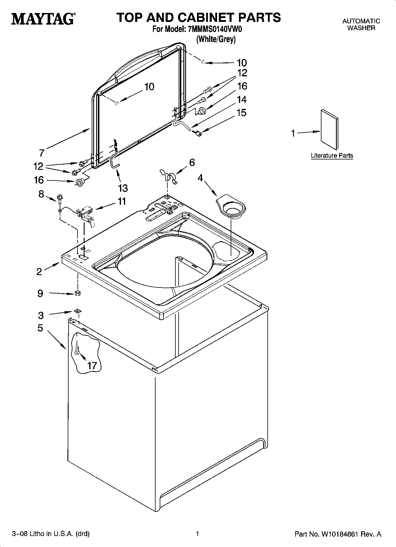 01 - TOP AND CABINET PARTS