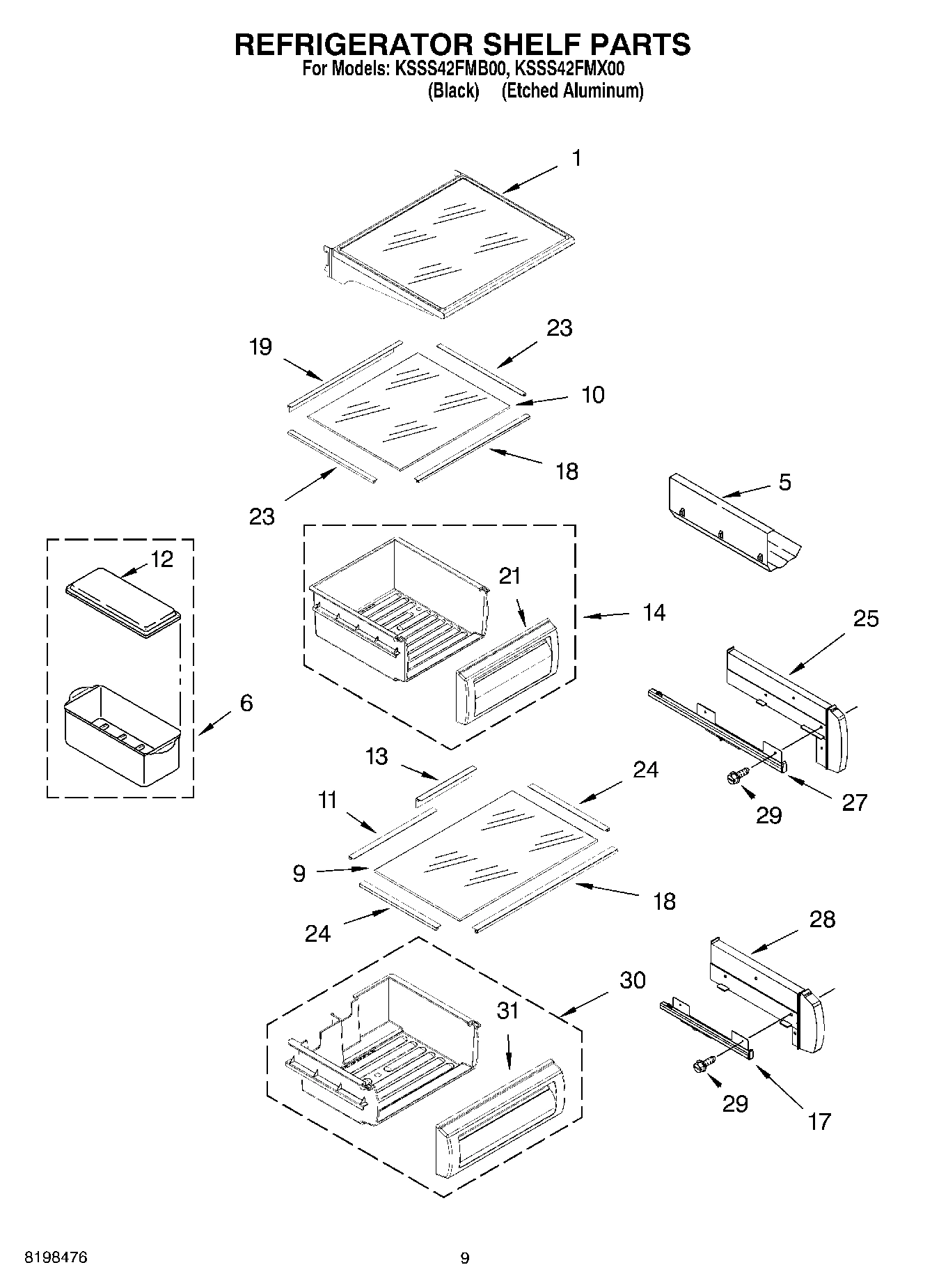 07 - REFRIGERATOR SHELF PARTS