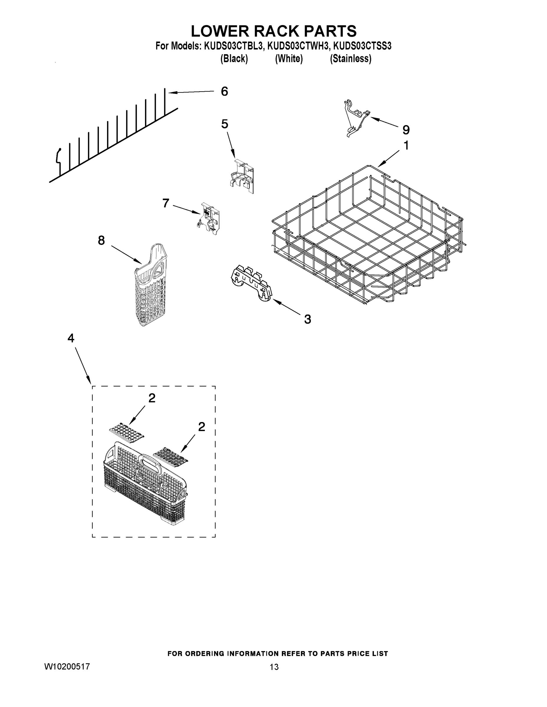 10 - LOWER RACK PARTS