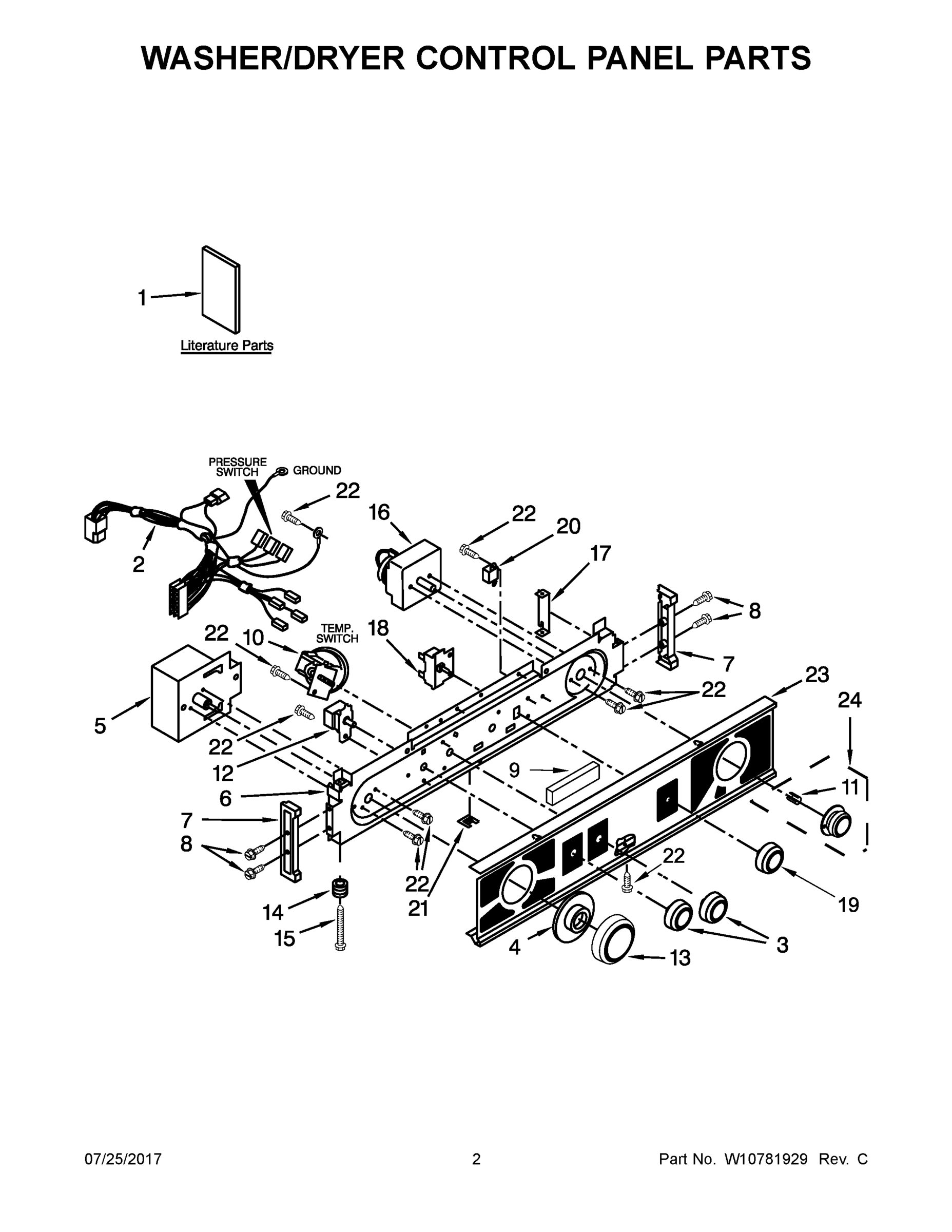 02 - WASHER/DRYER CONTROL PANEL PARTS