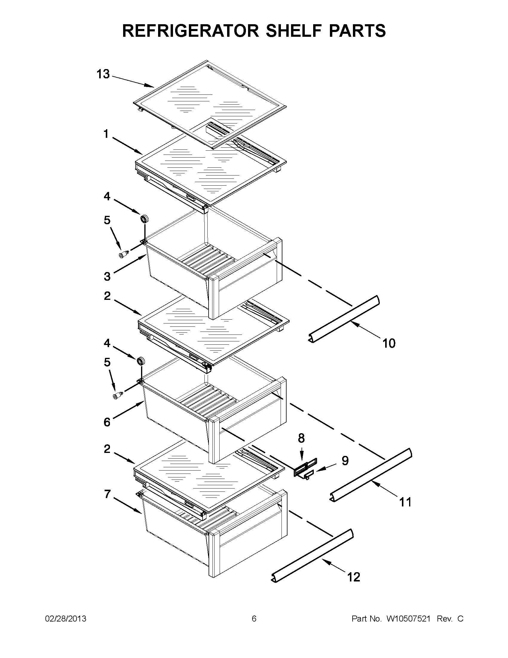 03 - REFRIGERATOR SHELF PARTS