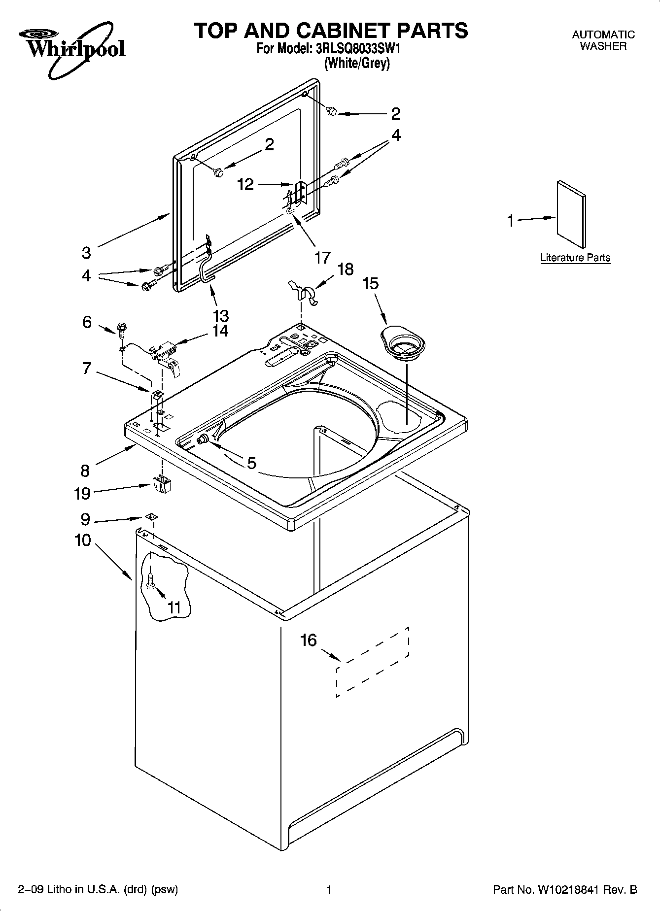 01 - TOP AND CABINET PARTS