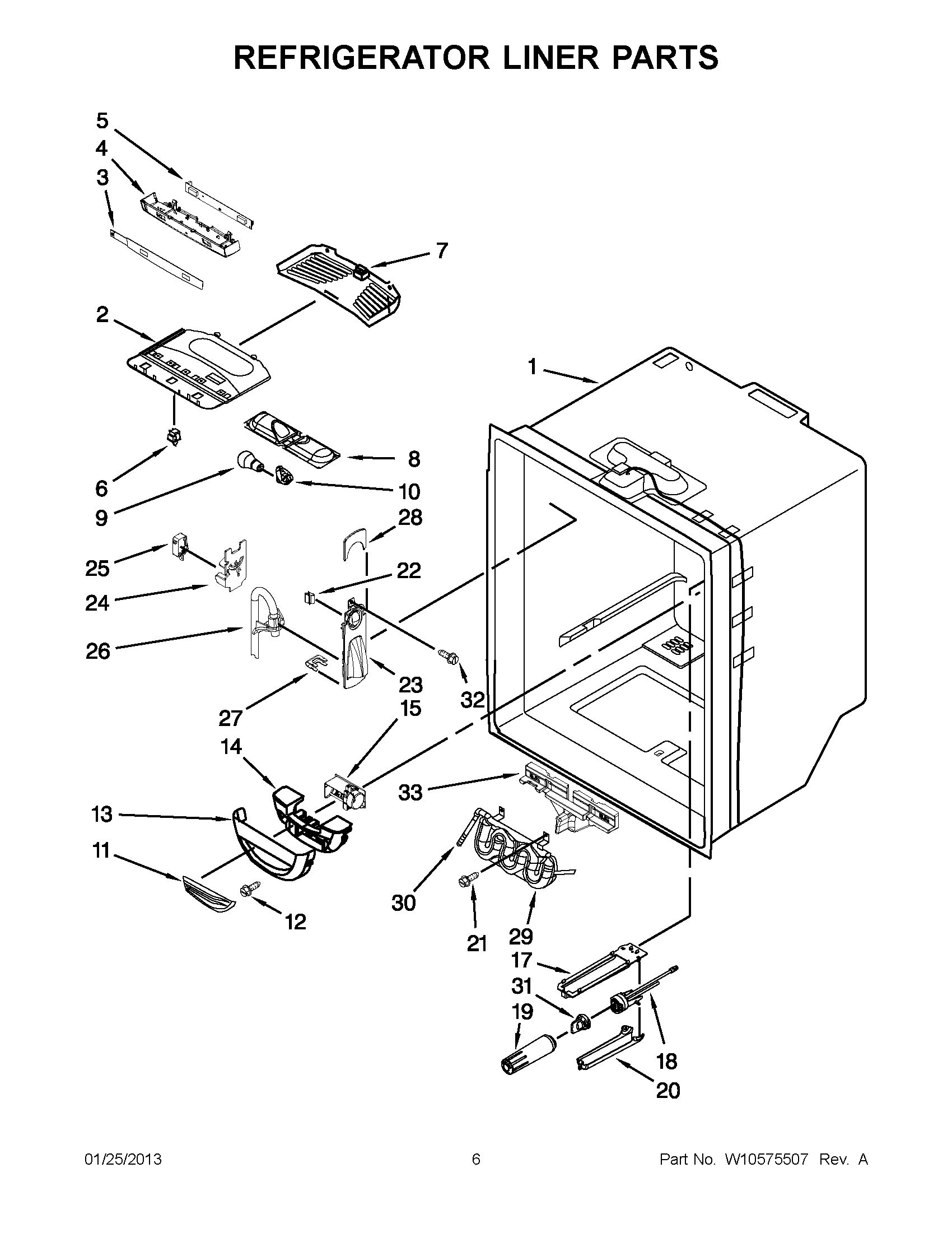 03 - REFRIGERATOR LINER PARTS
