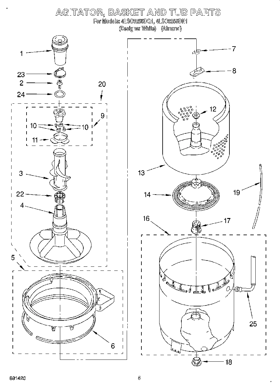 03 - AGITATOR, BASKET, AND TUB