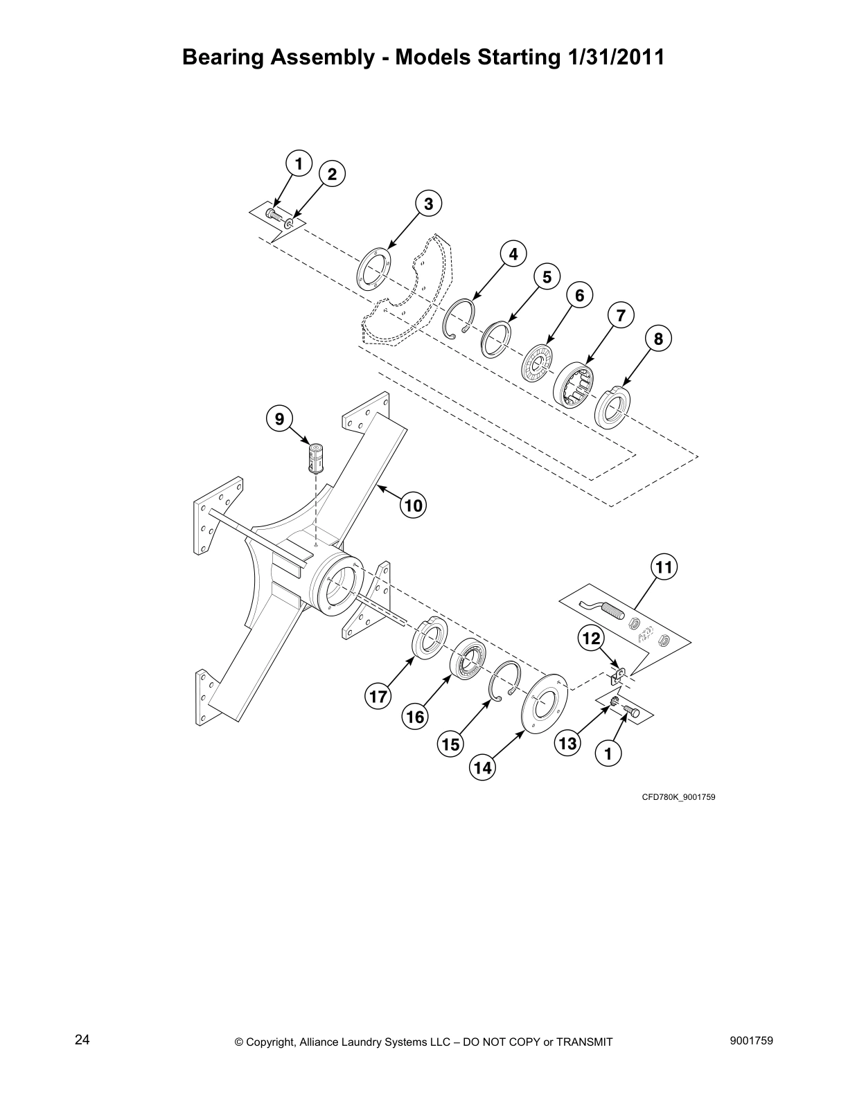Bearing Assembly - Models Starting 1/31/2011