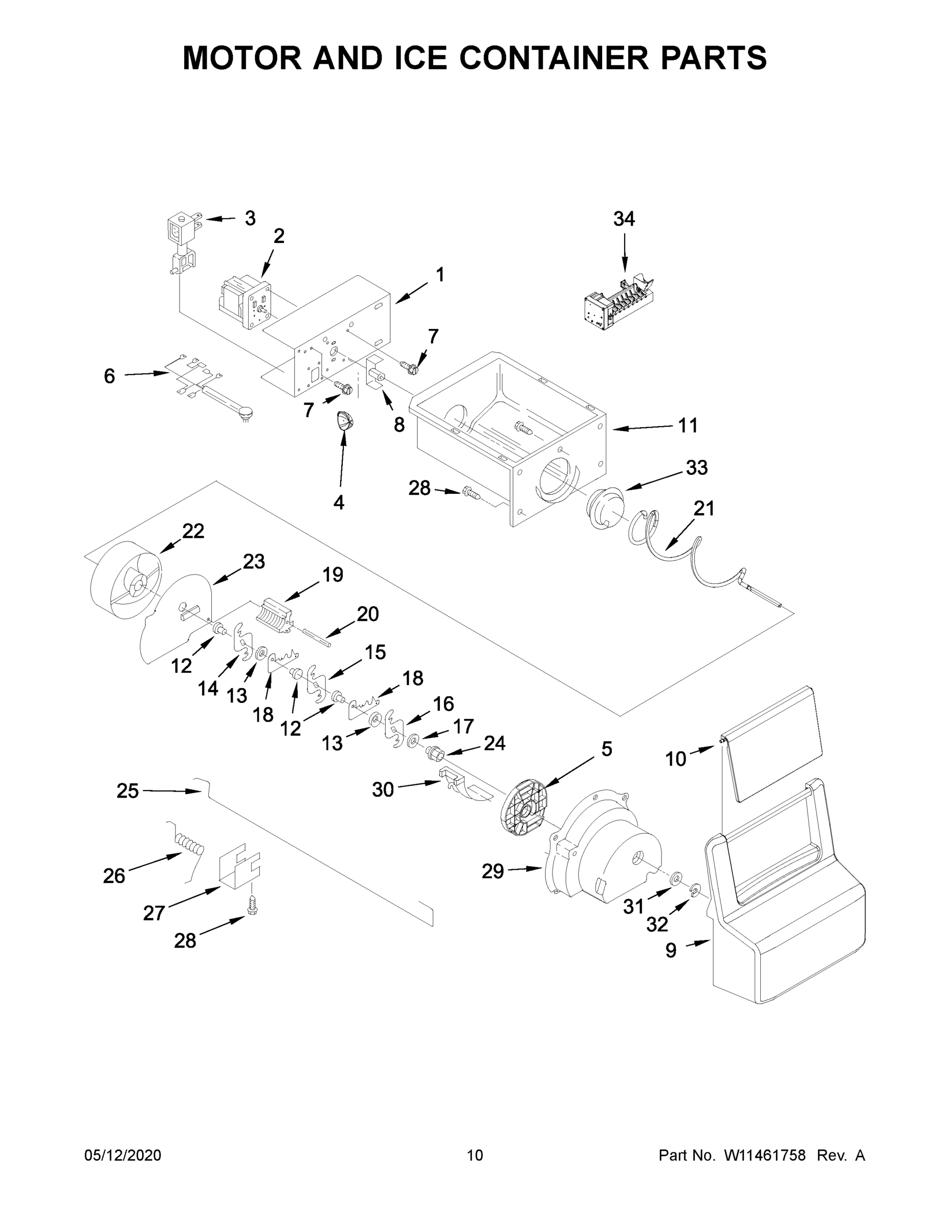 06 - MOTOR AND ICE CONTAINER PARTS