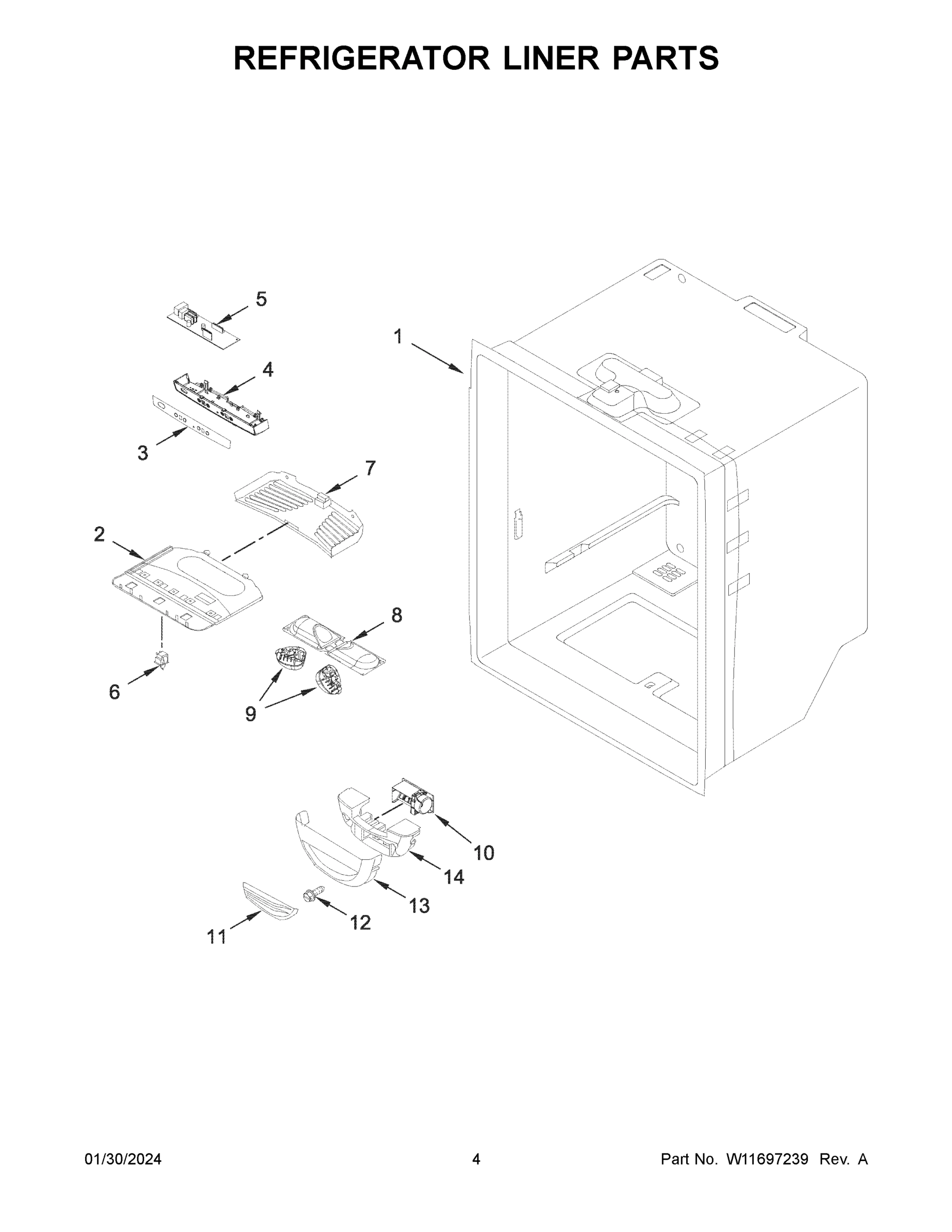 03 - REFRIGERATOR LINER PARTS