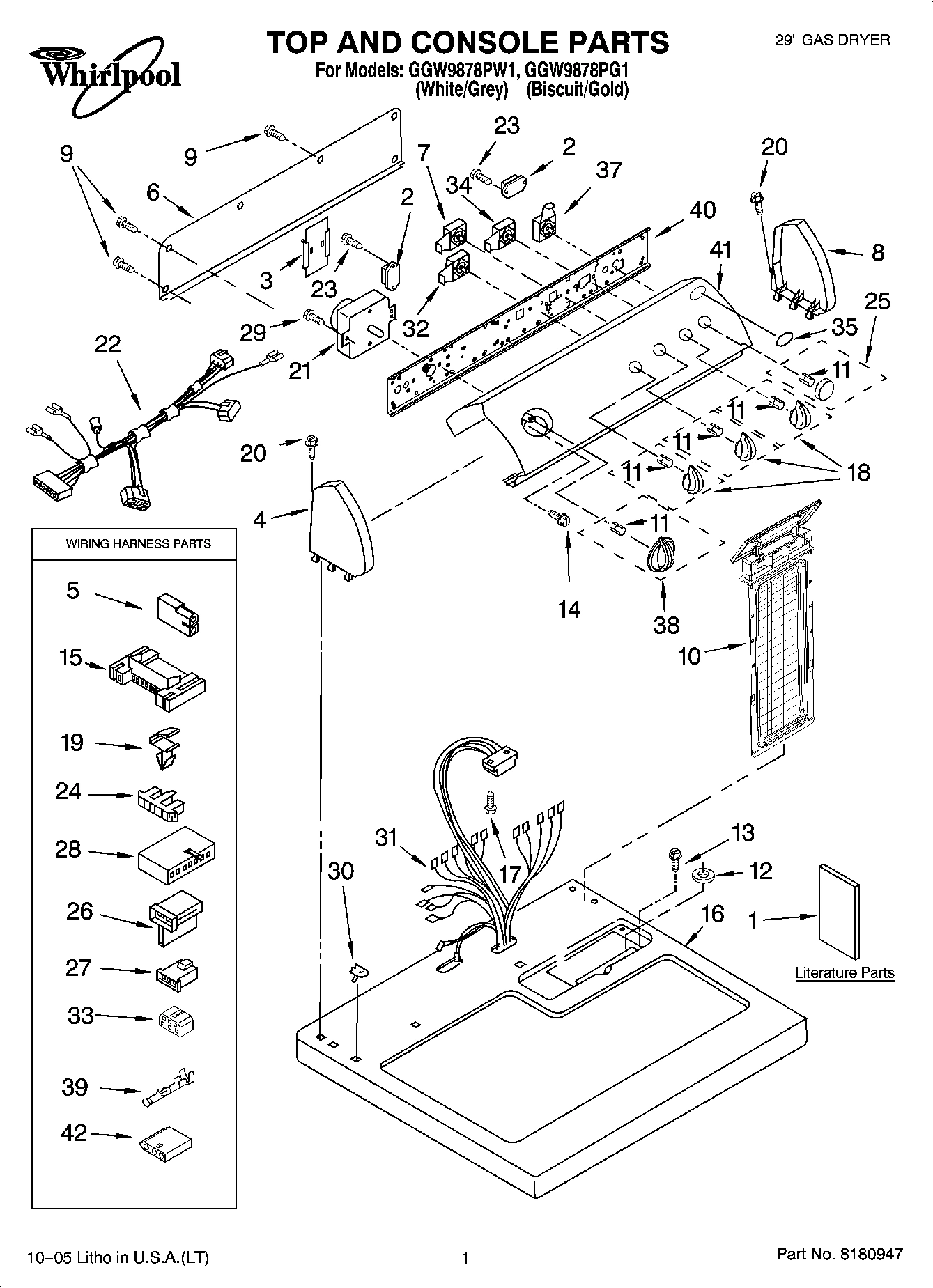 01 - TOP AND CONSOLE PARTS