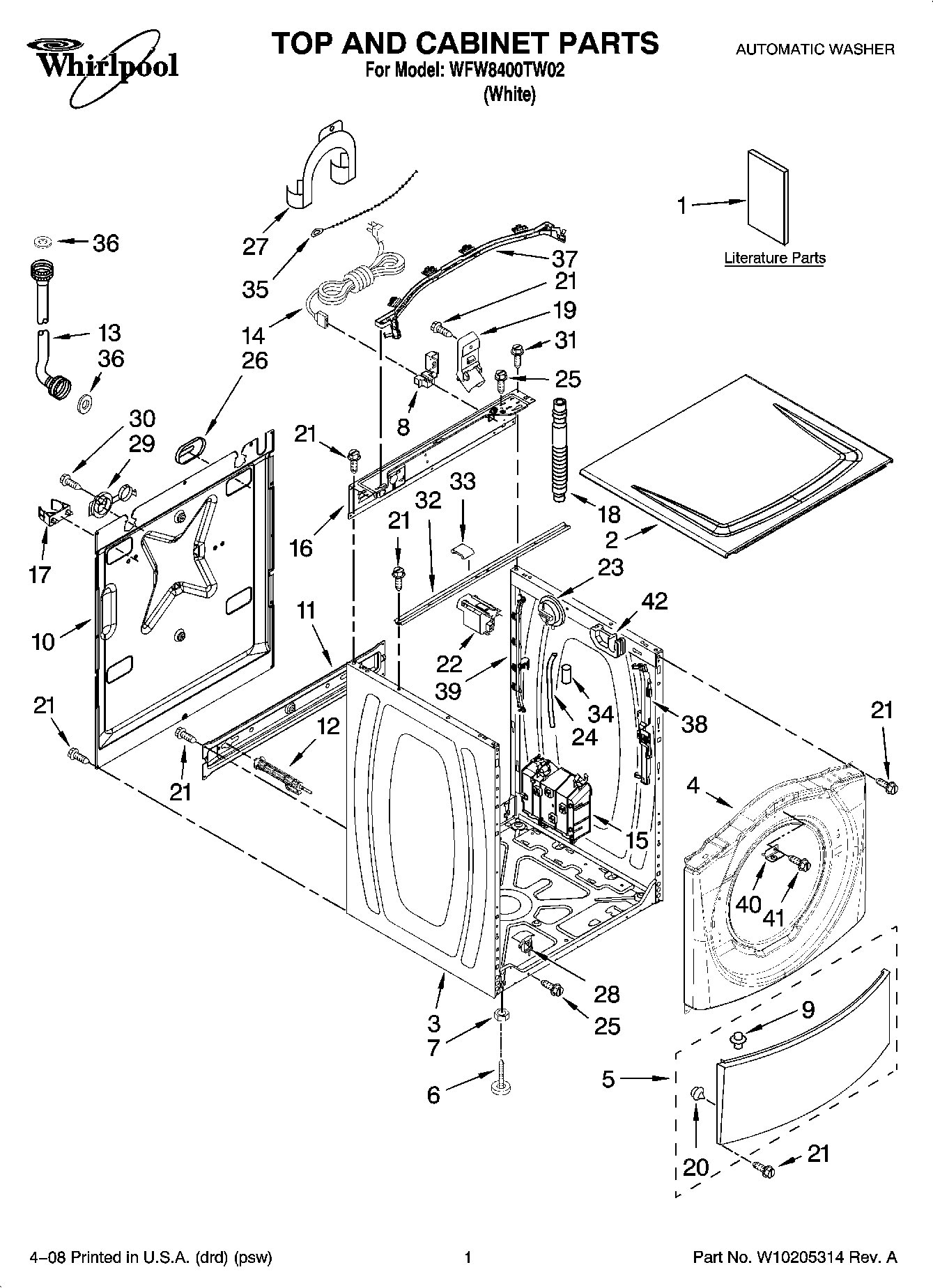 01 - TOP AND CABINET PARTS