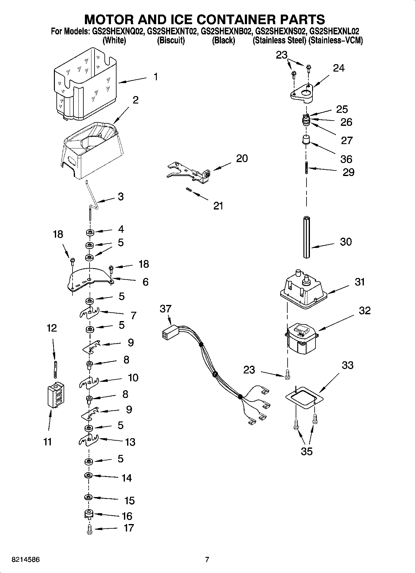 05 - MOTOR AND ICE CONTAINER PARTS