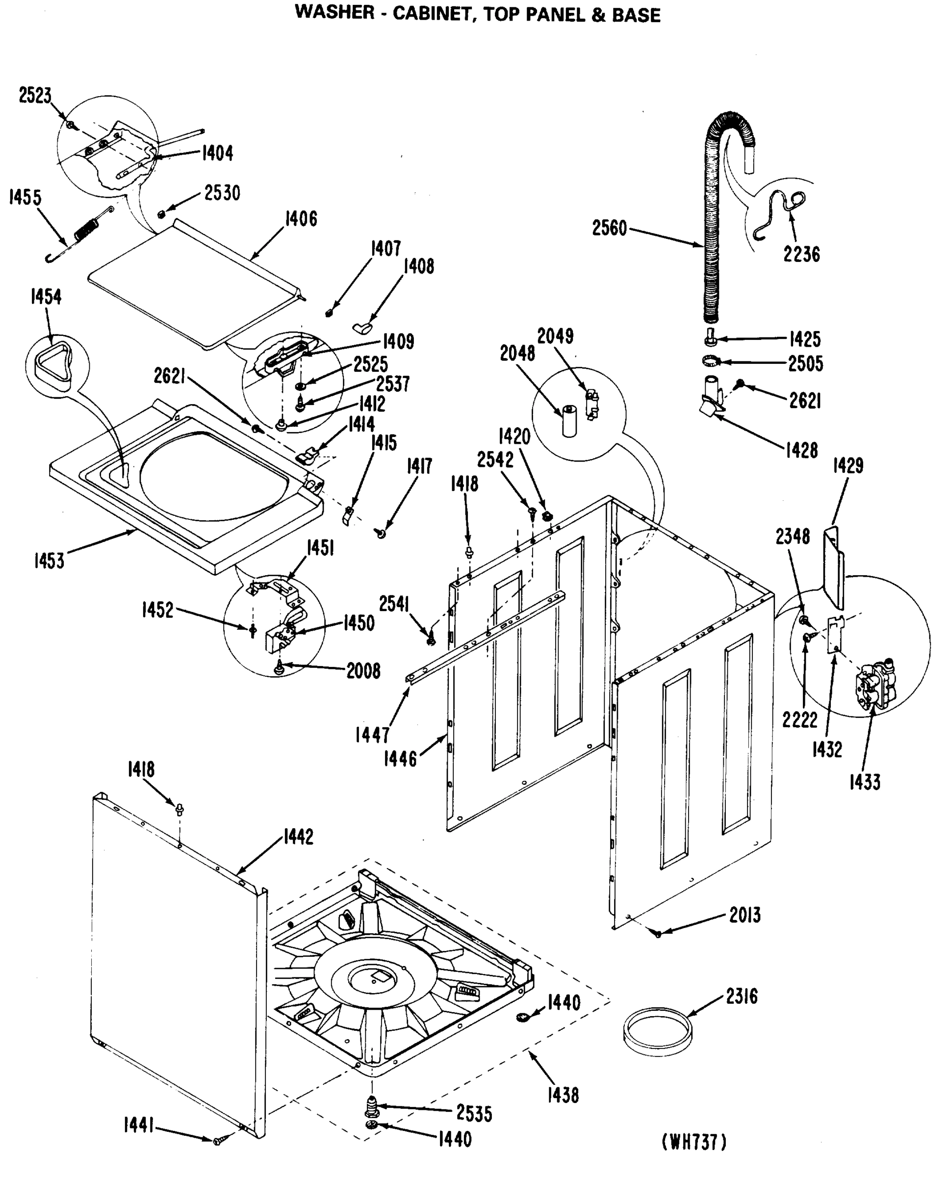WASHER - CABINET, TOP PANEL & BASE