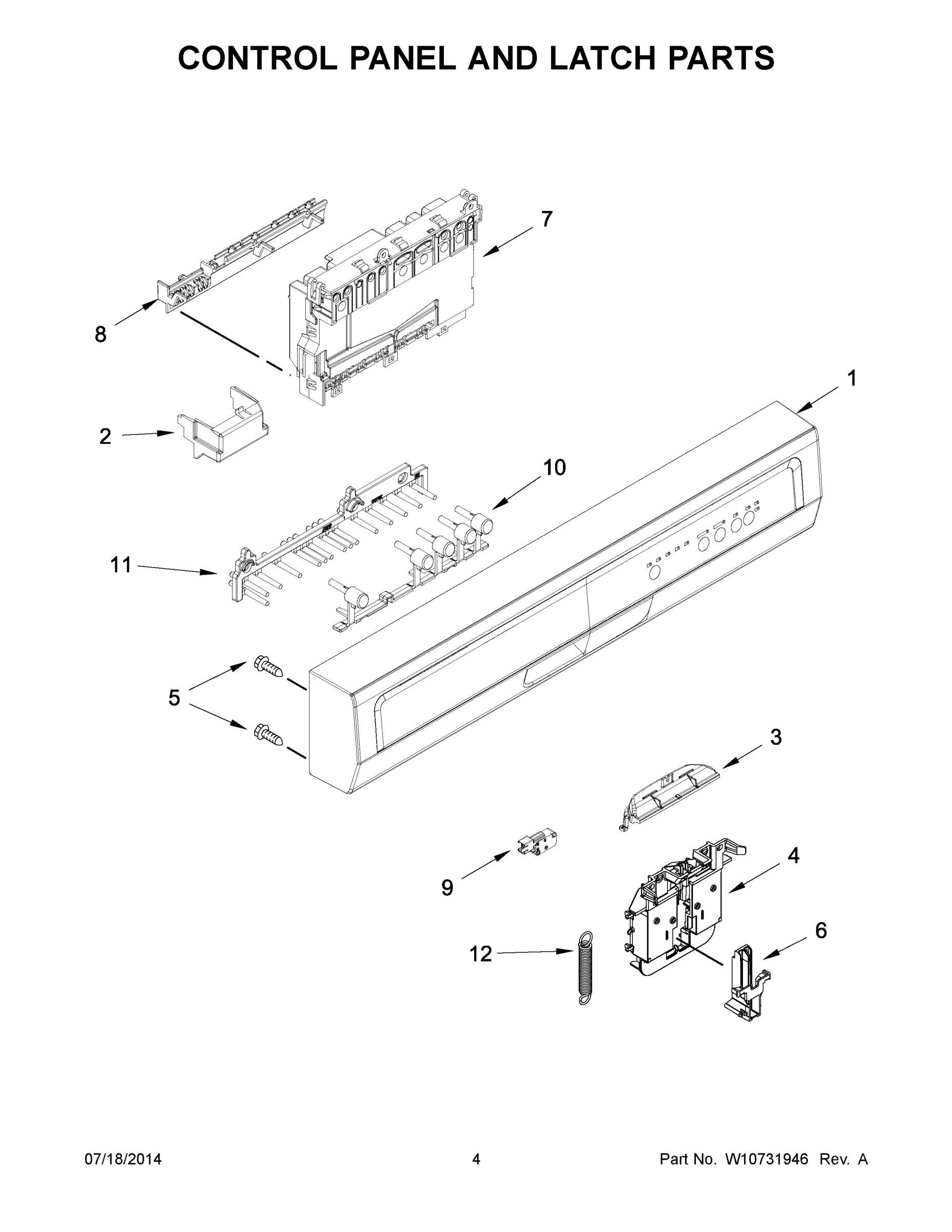 03 - CONTROL PANEL AND LATCH PARTS