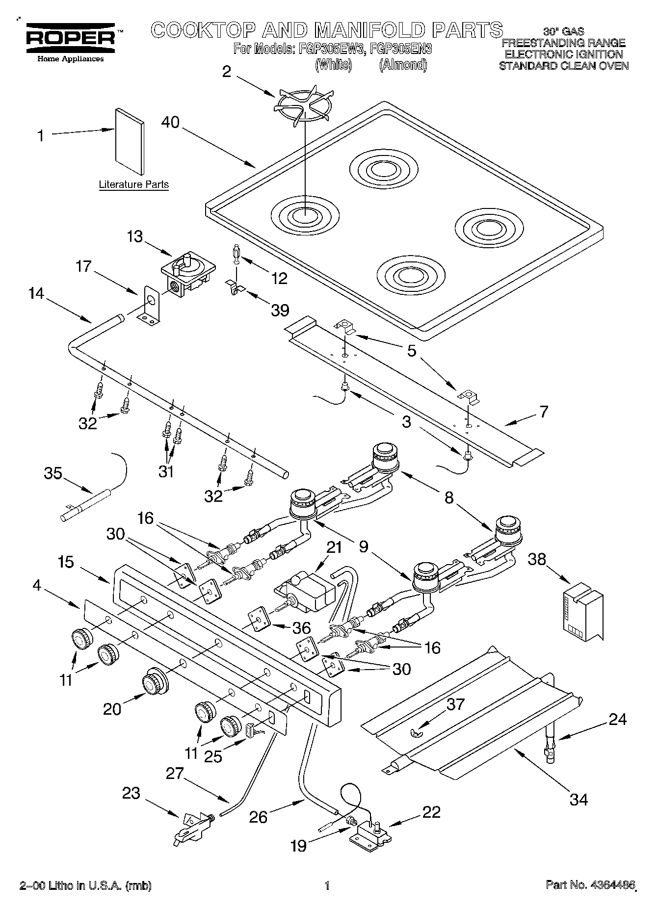 01 - COOKTOP AND MANIFOLD, LITERATURE