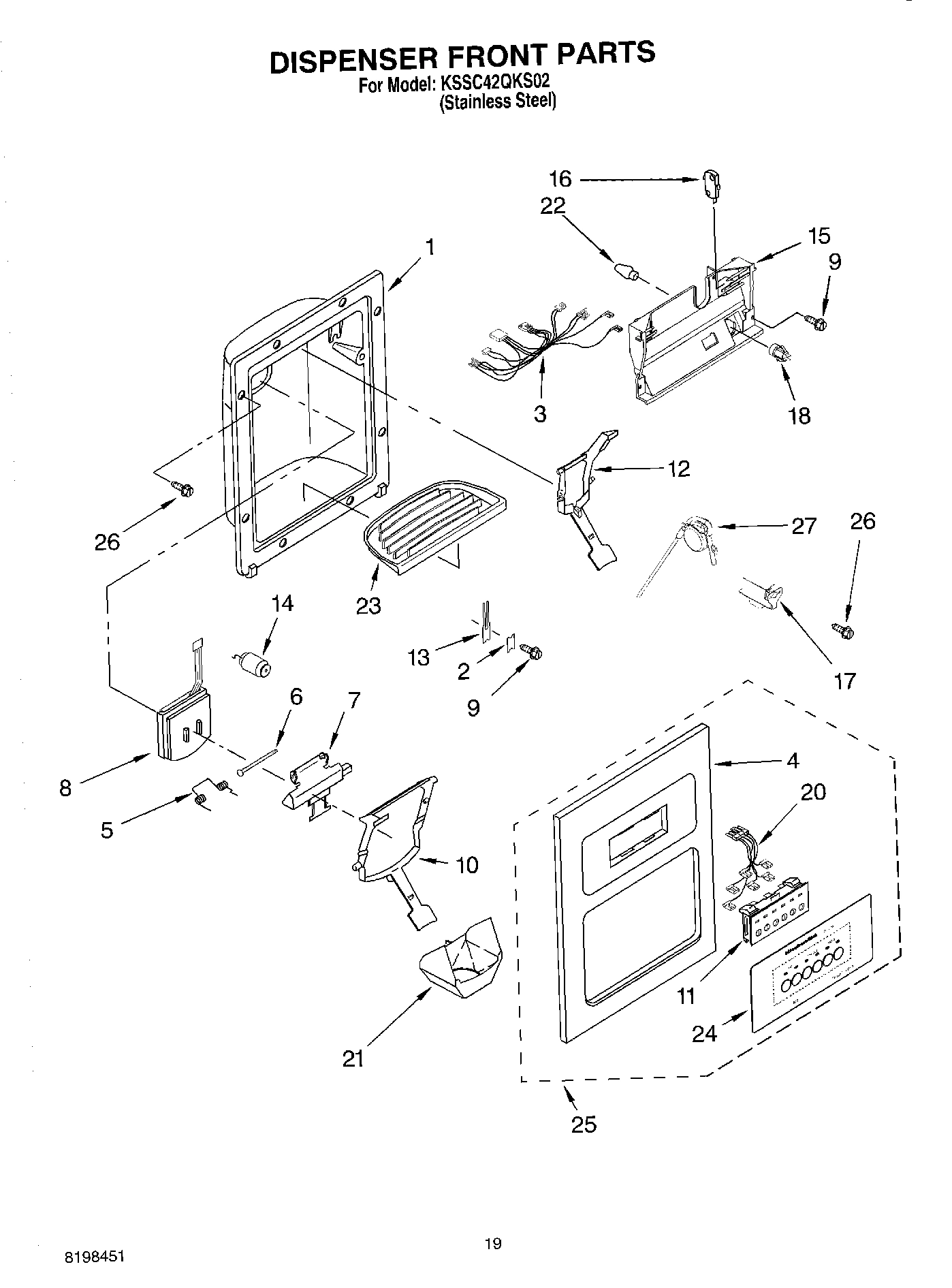 12 - DISPENSER AND FRONT PARTS