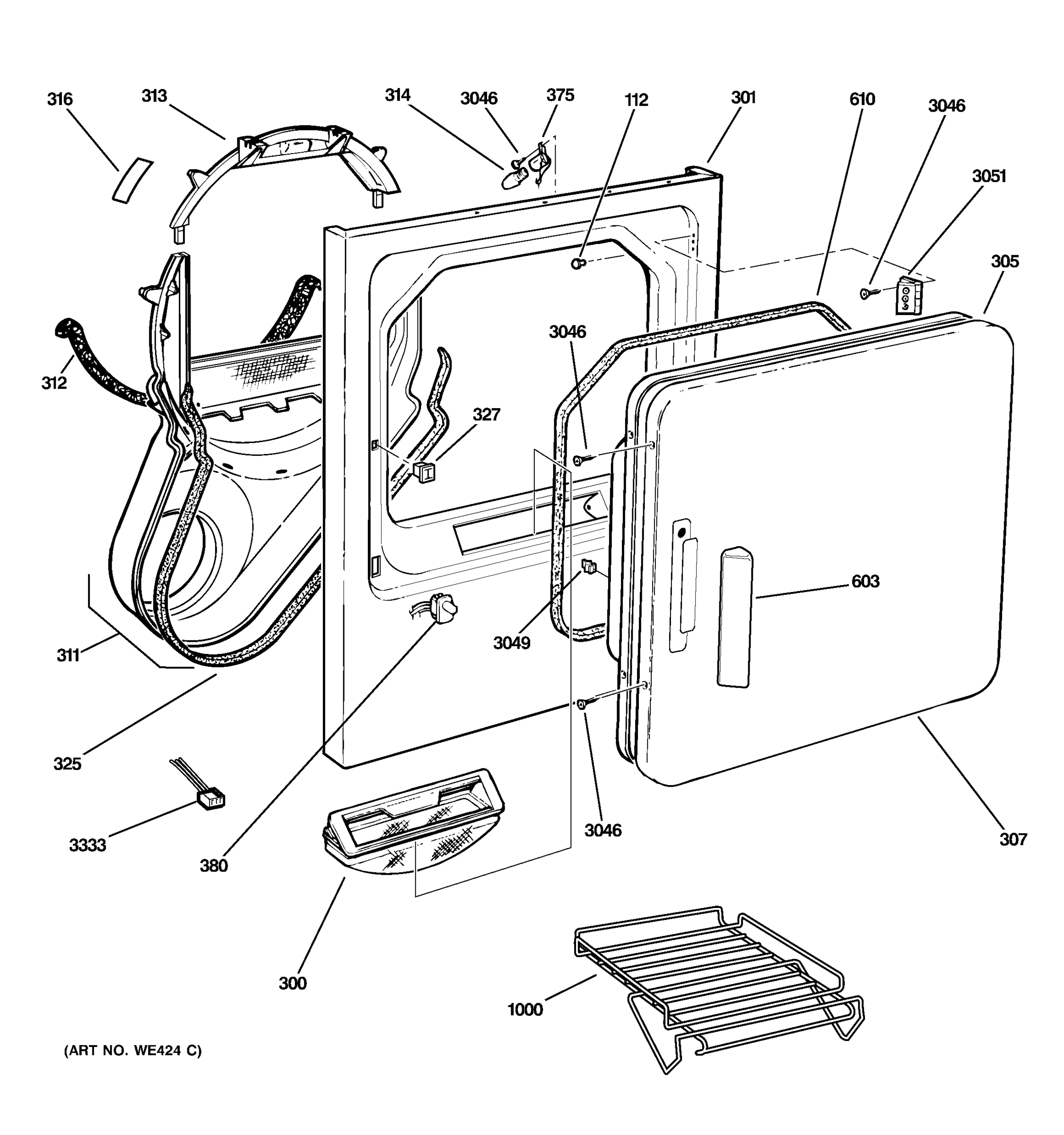 FRONT PANEL & LINT FILTER
