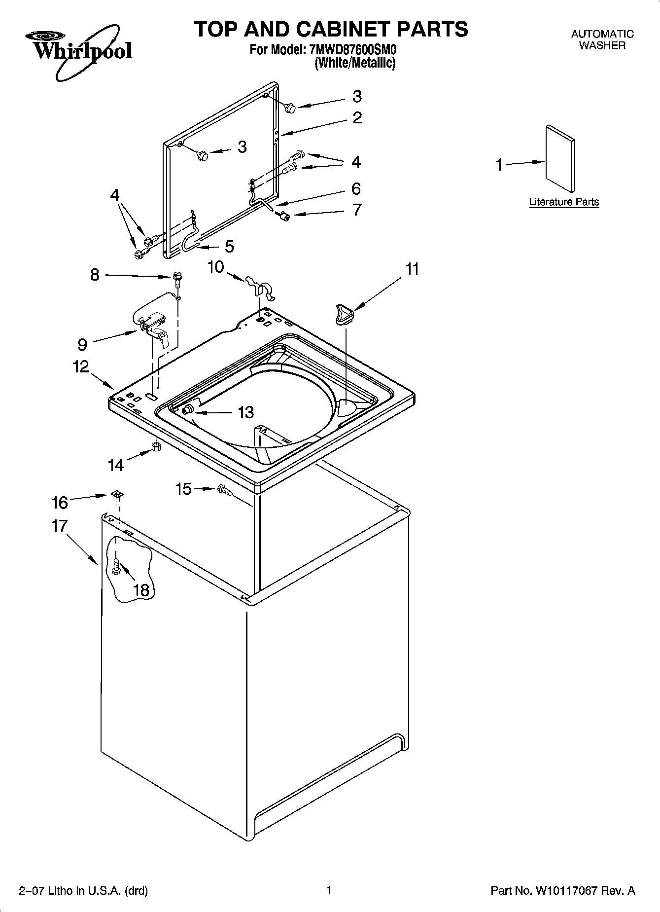 01 - TOP AND CABINET PARTS